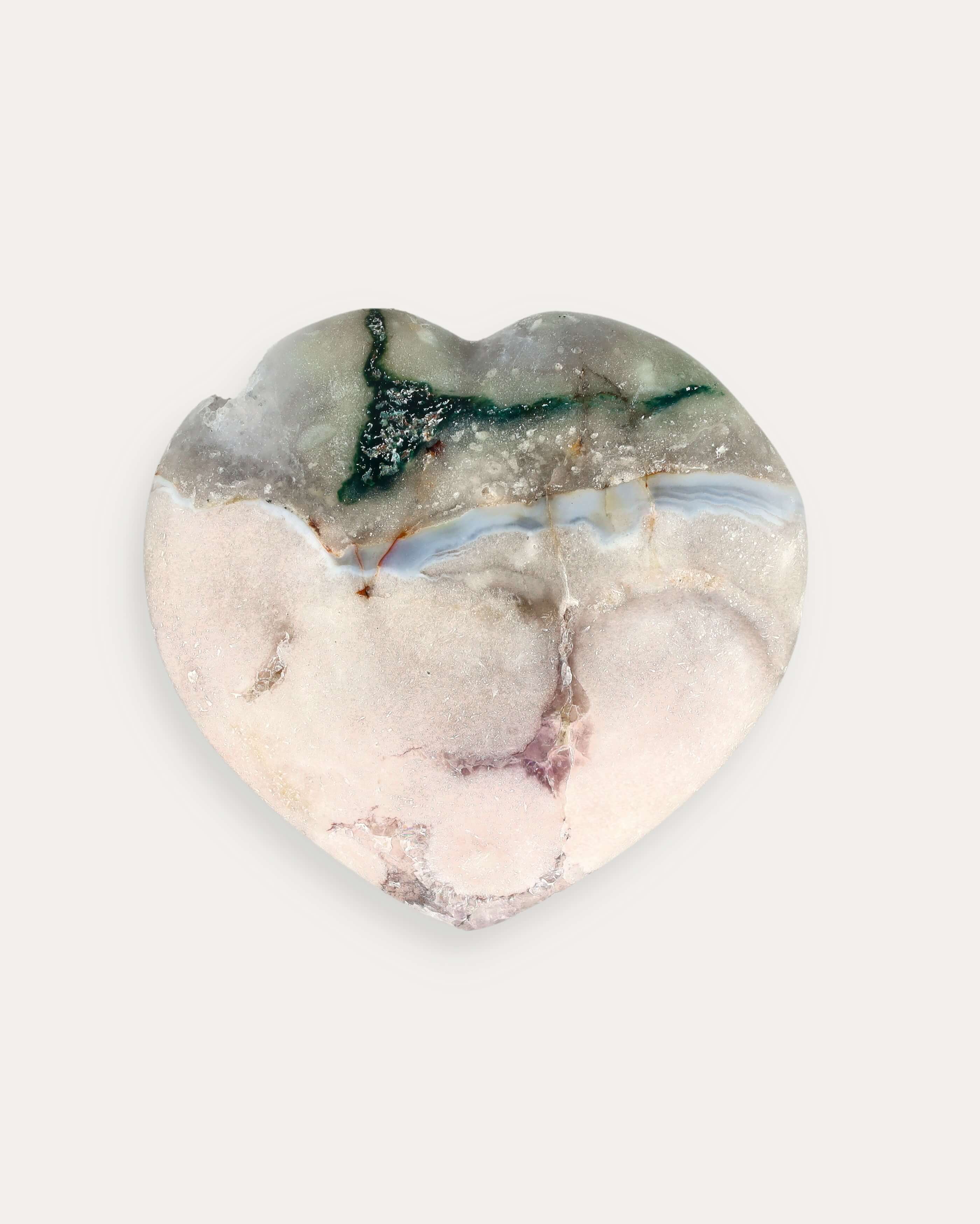 Flower Agate Heart - 20