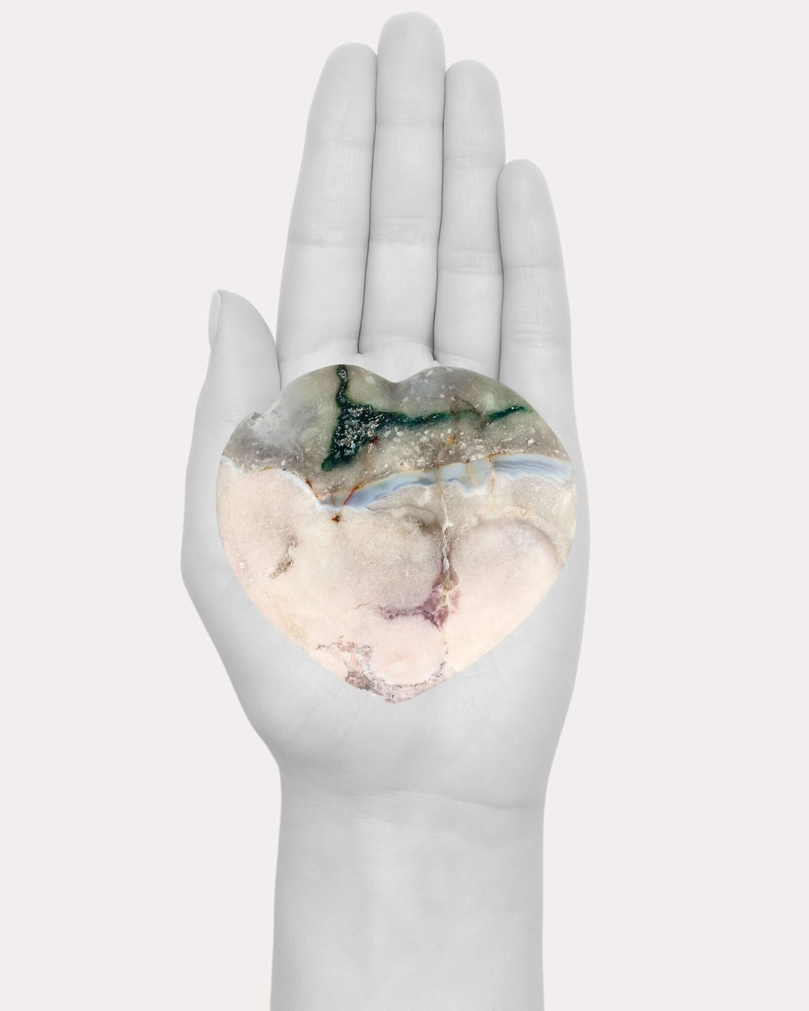 Flower Agate Heart - 20