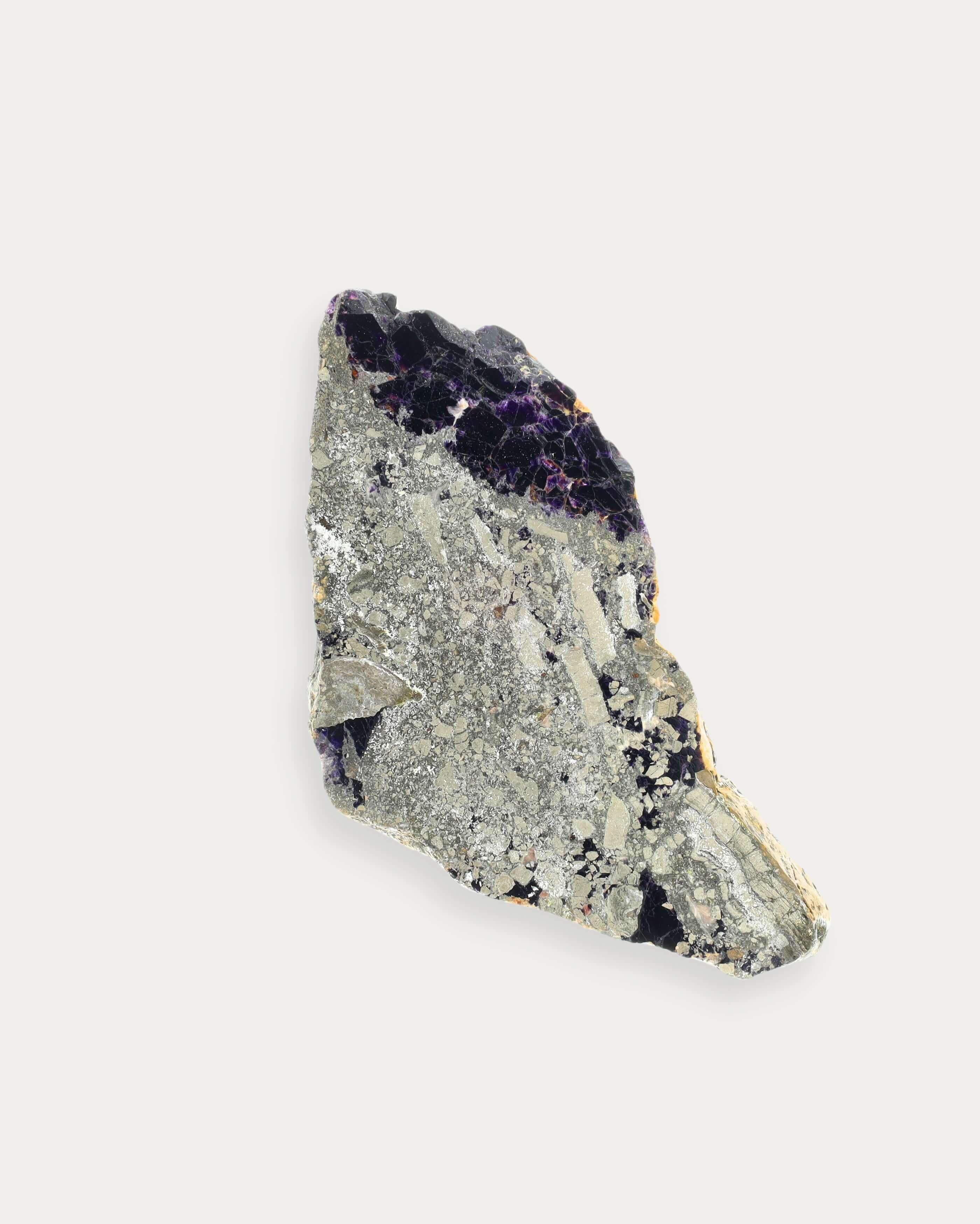 Fluorite With Pyrtie Slab - 64