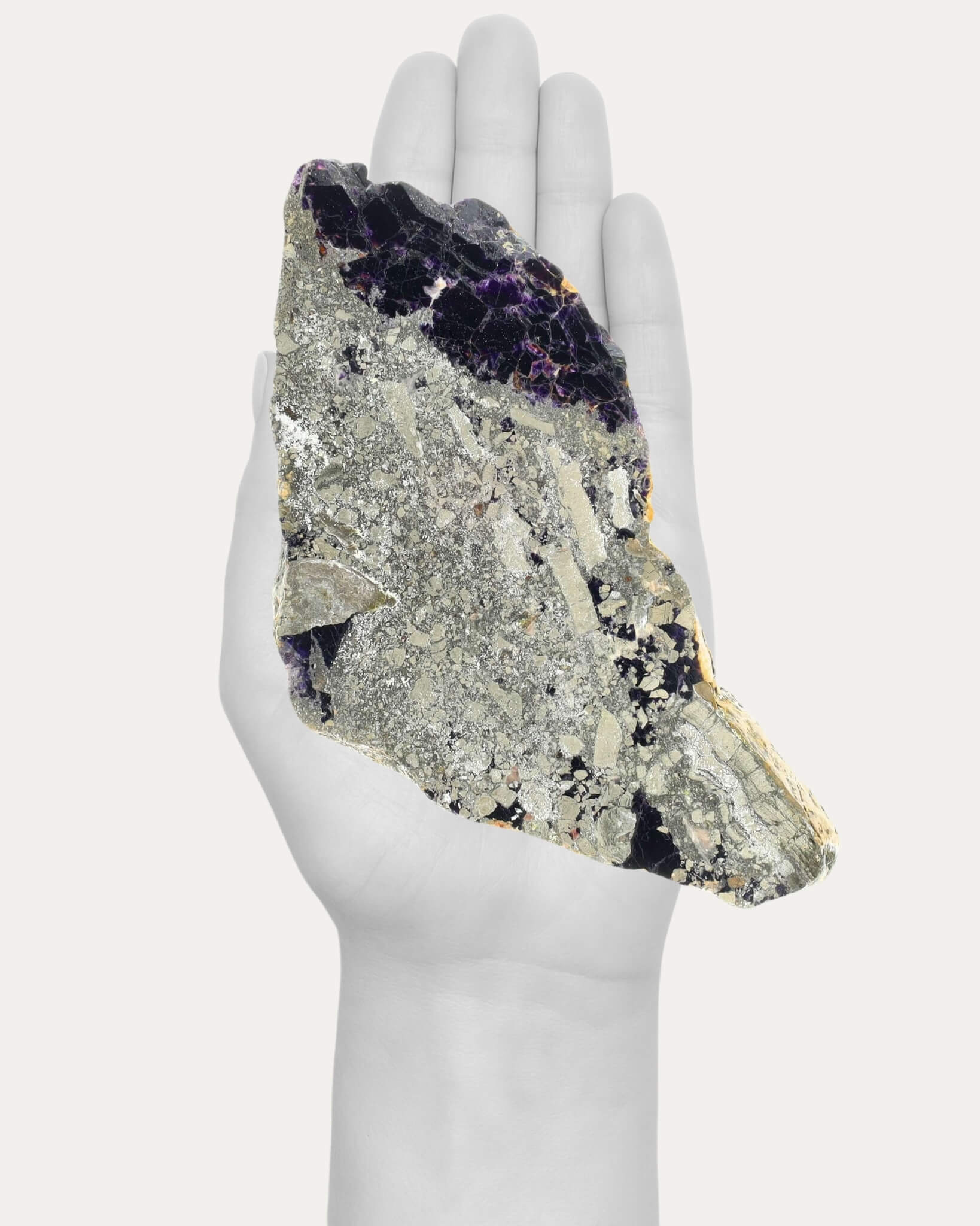 Fluorite With Pyrtie Slab - 64