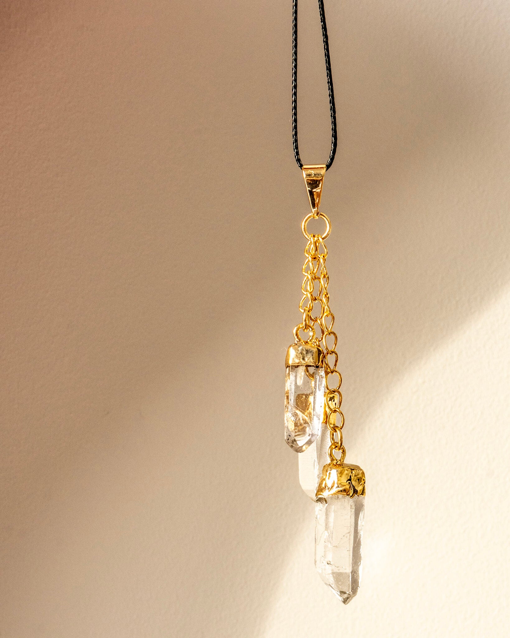 Quartz Crystal Gold key/Phone Charm
