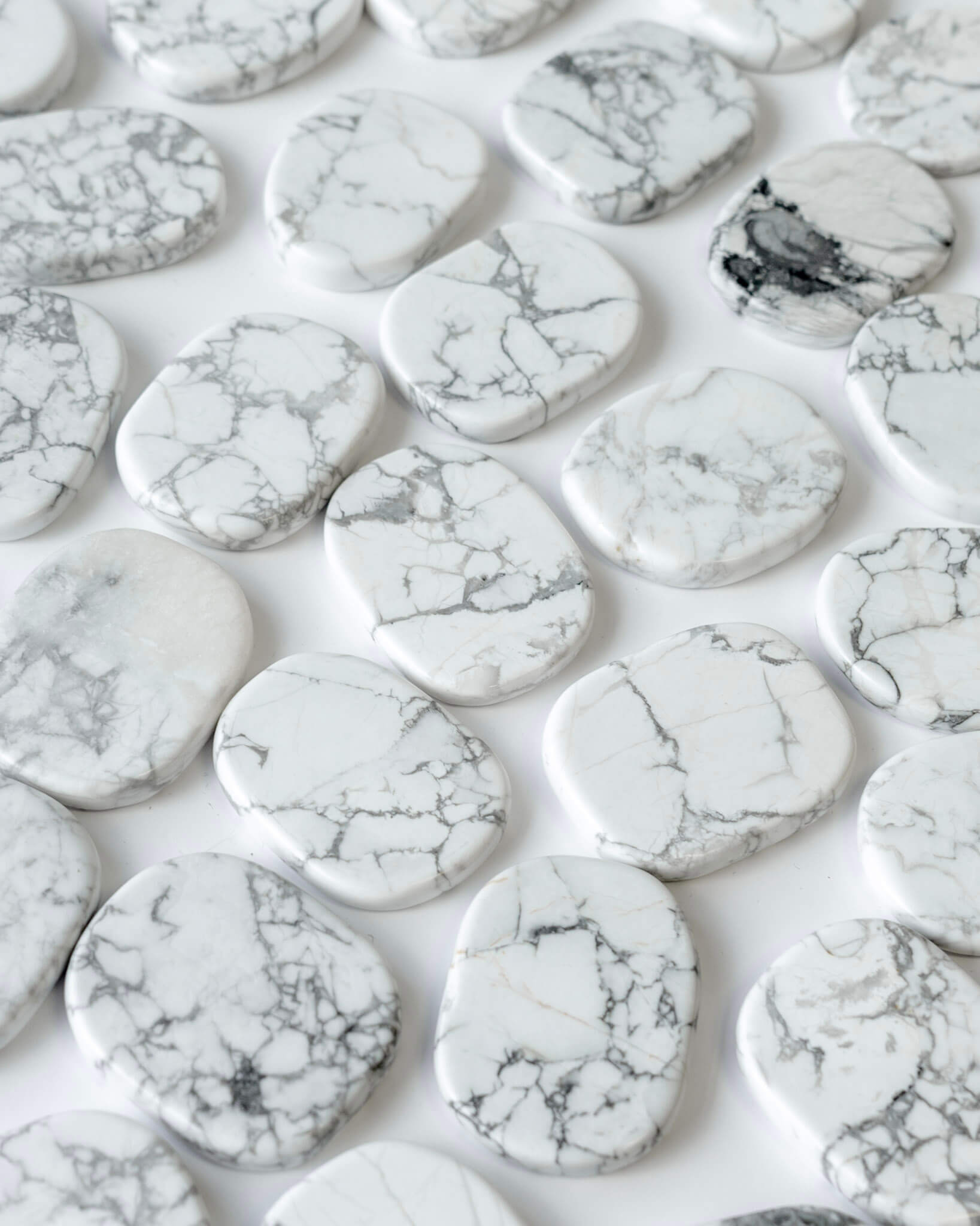 White Howlite Worry Stone Healing Crystal