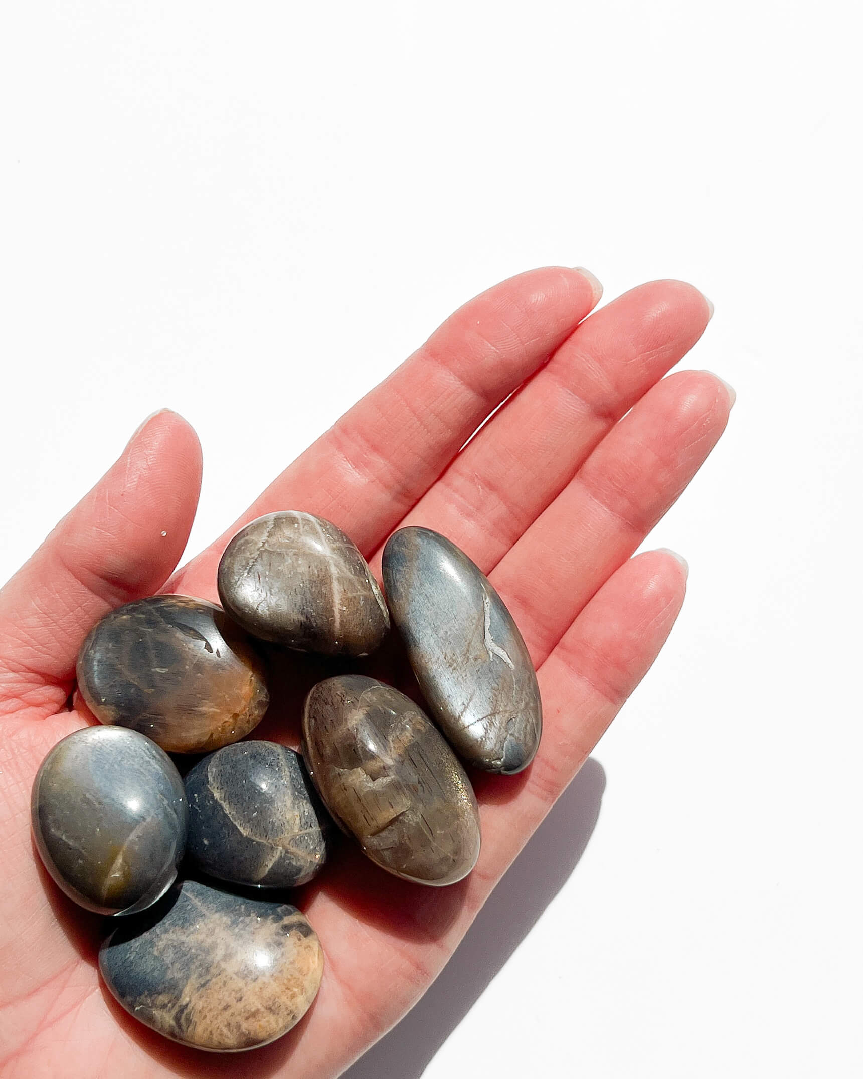 Black Moonstone Tumble Stone Healing Crystal