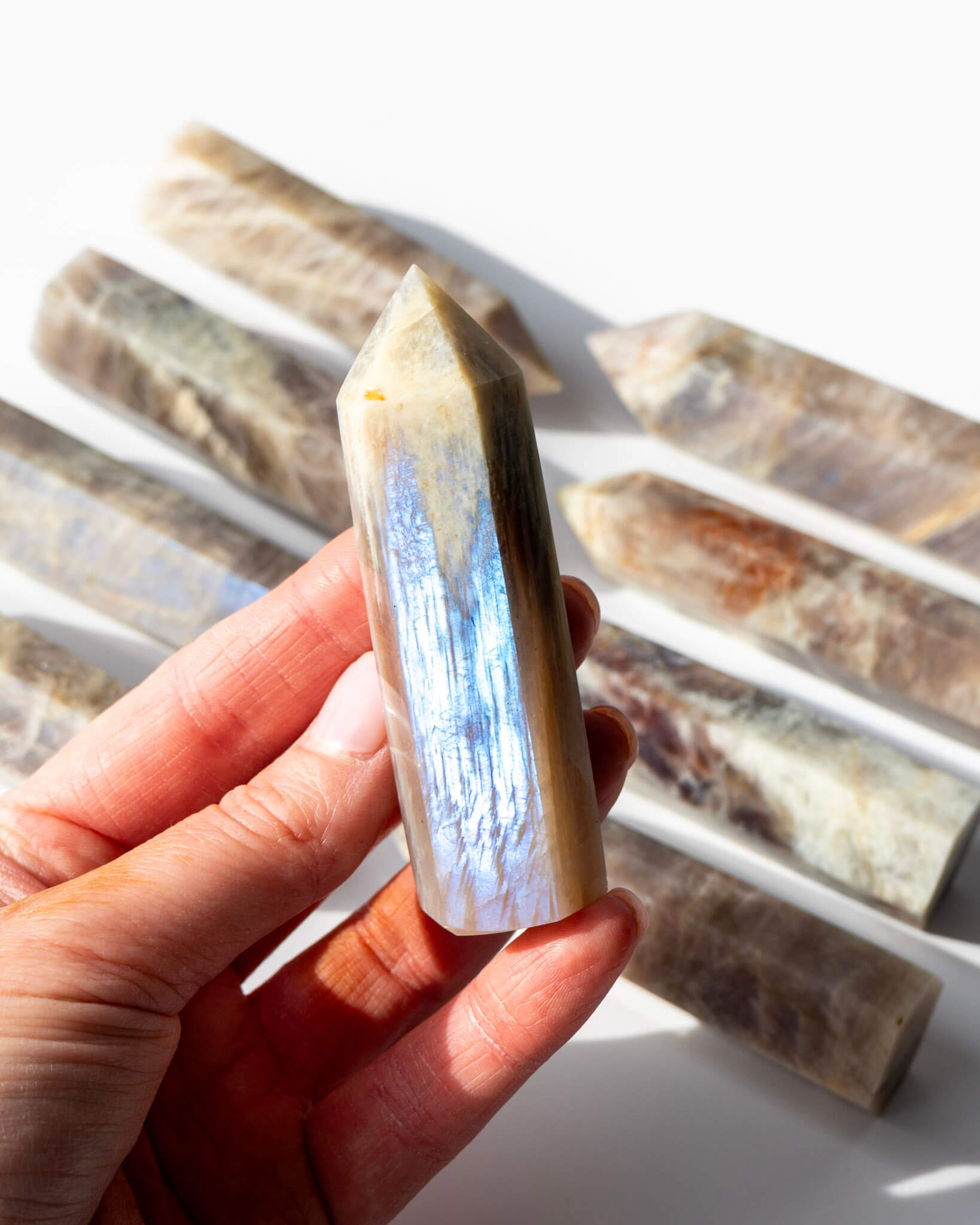 Black Moonstone Point Healing Crystal