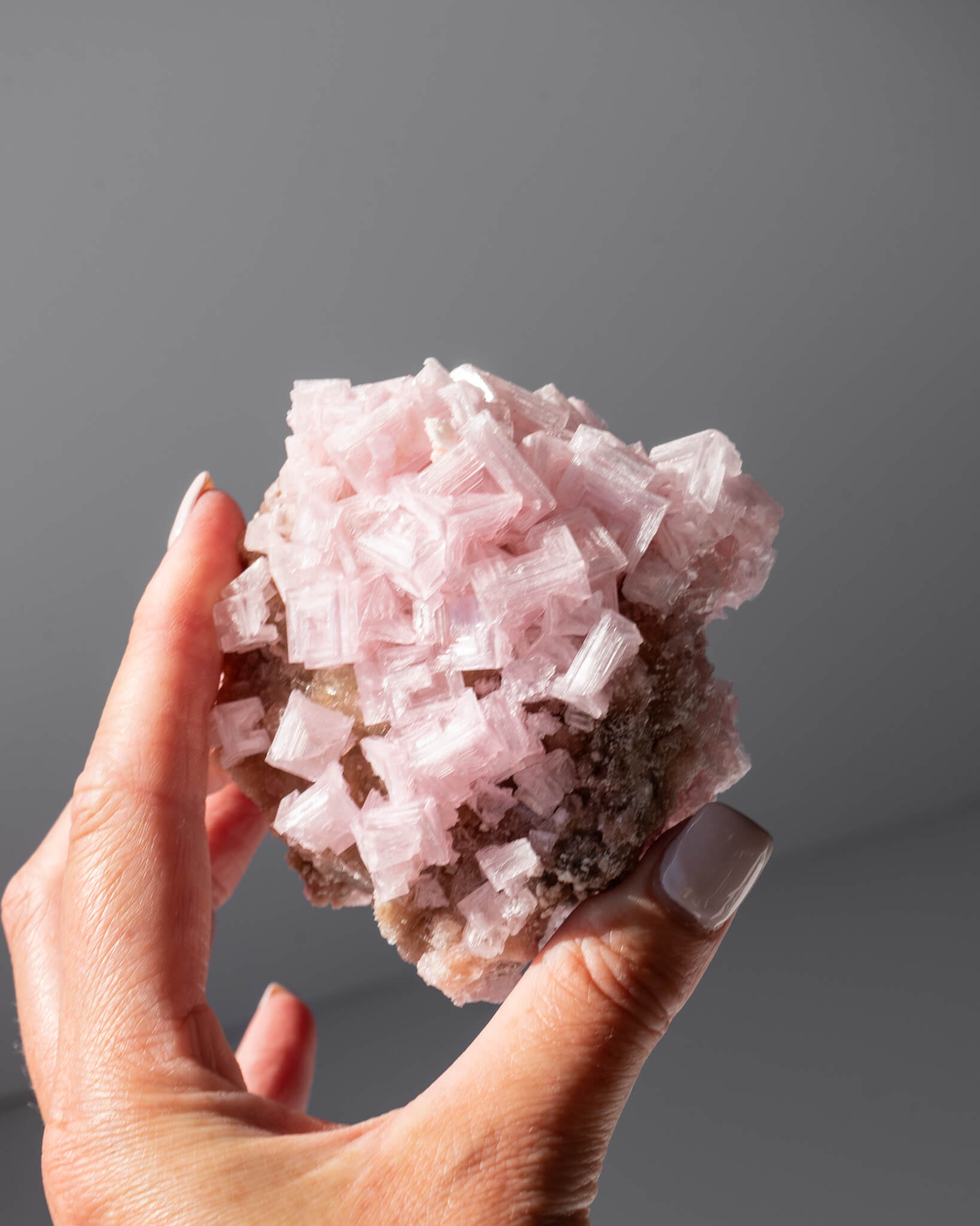 Pink Halite Cluster - 66
