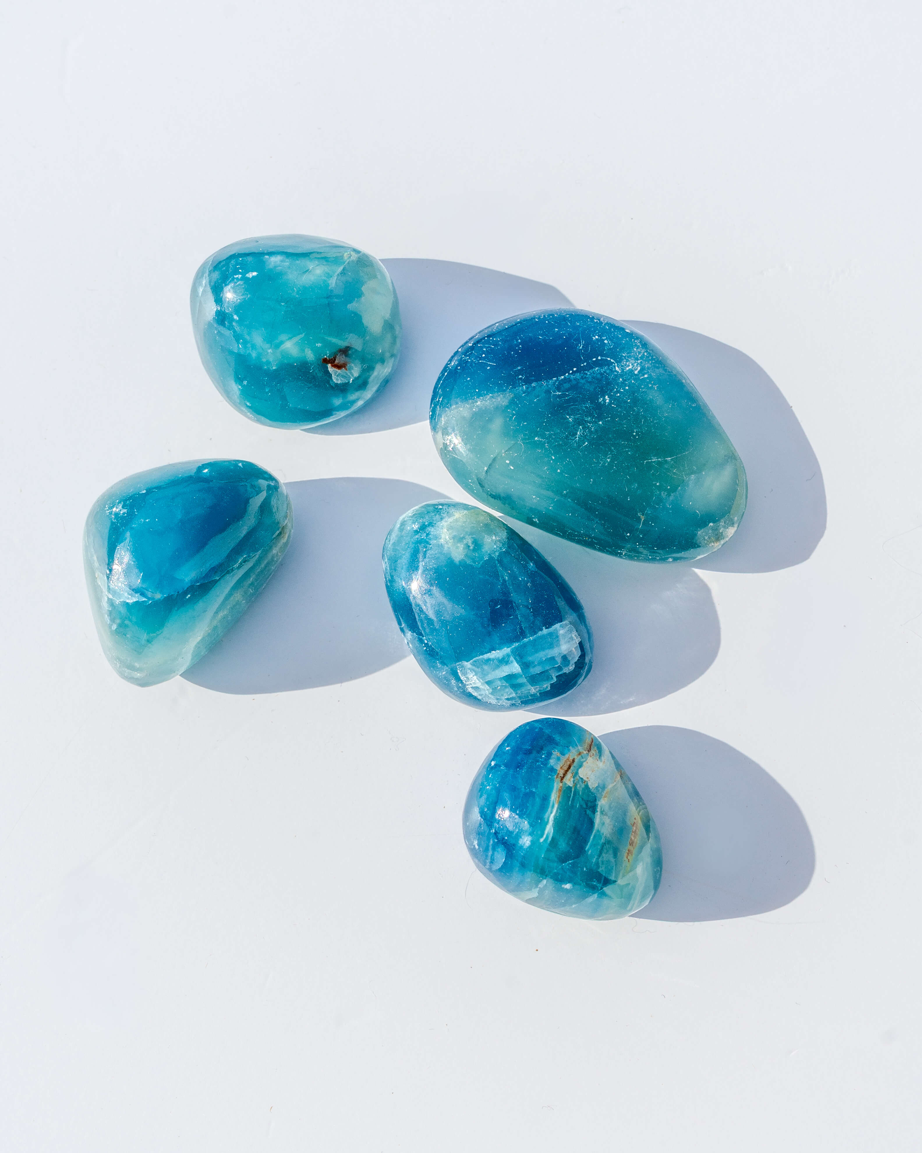 Blue Aquatine Lemurian Crystal Tumble Stone