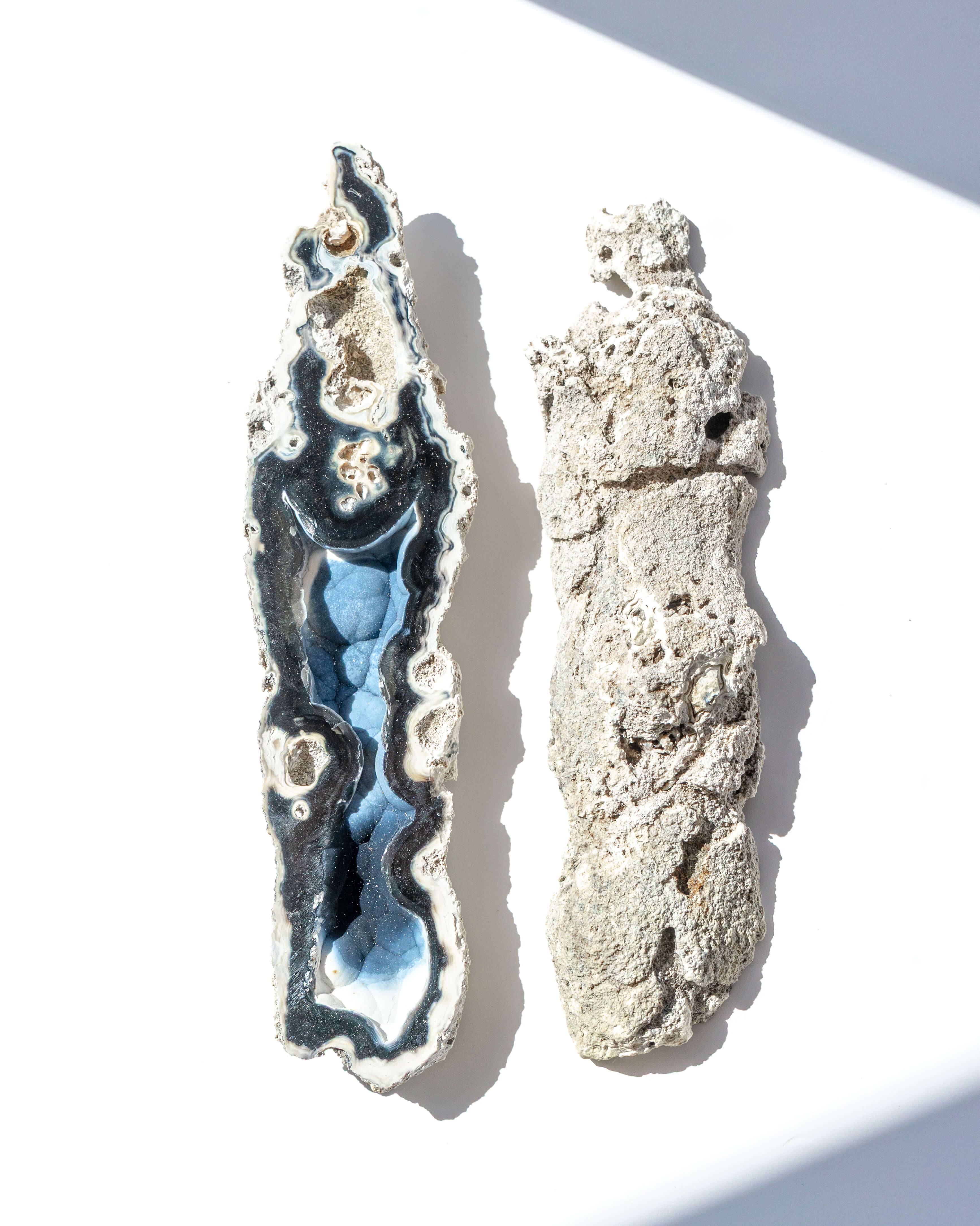Agatized Coral Geode Pair - 111