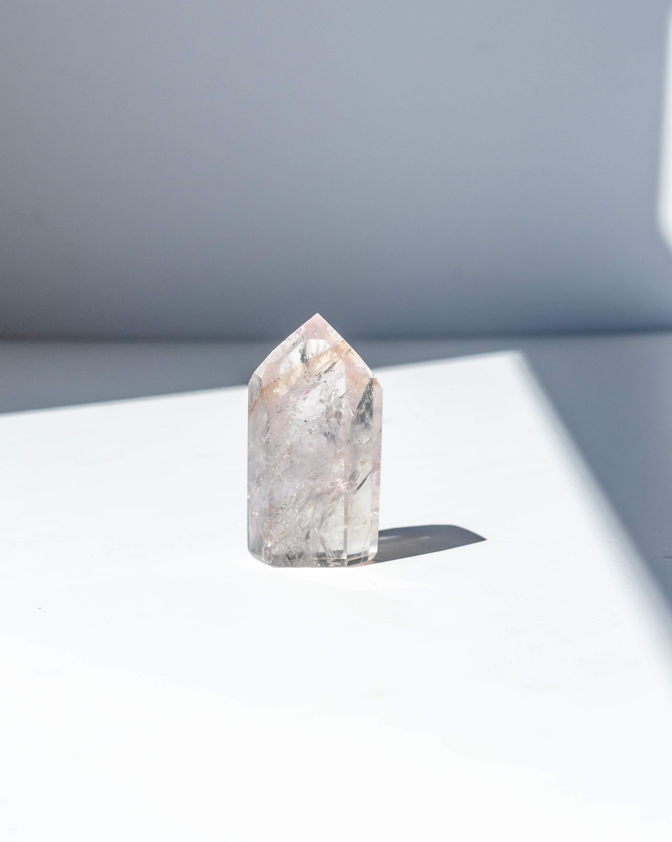 UV Reactive Phantom Powellite Amethyst Crystal Tower - 26A