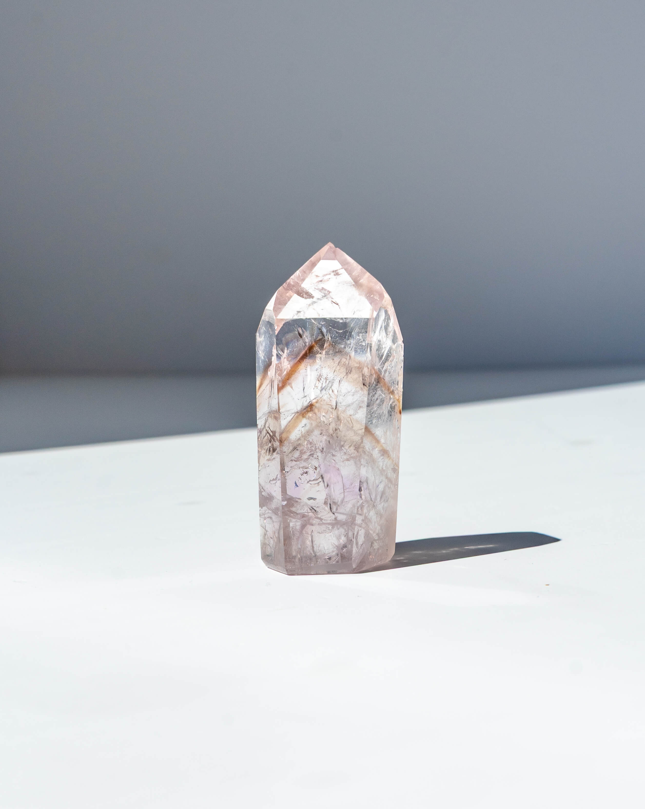 UV Reactive Phantom Powellite Amethyst Crystal Tower - 35AA