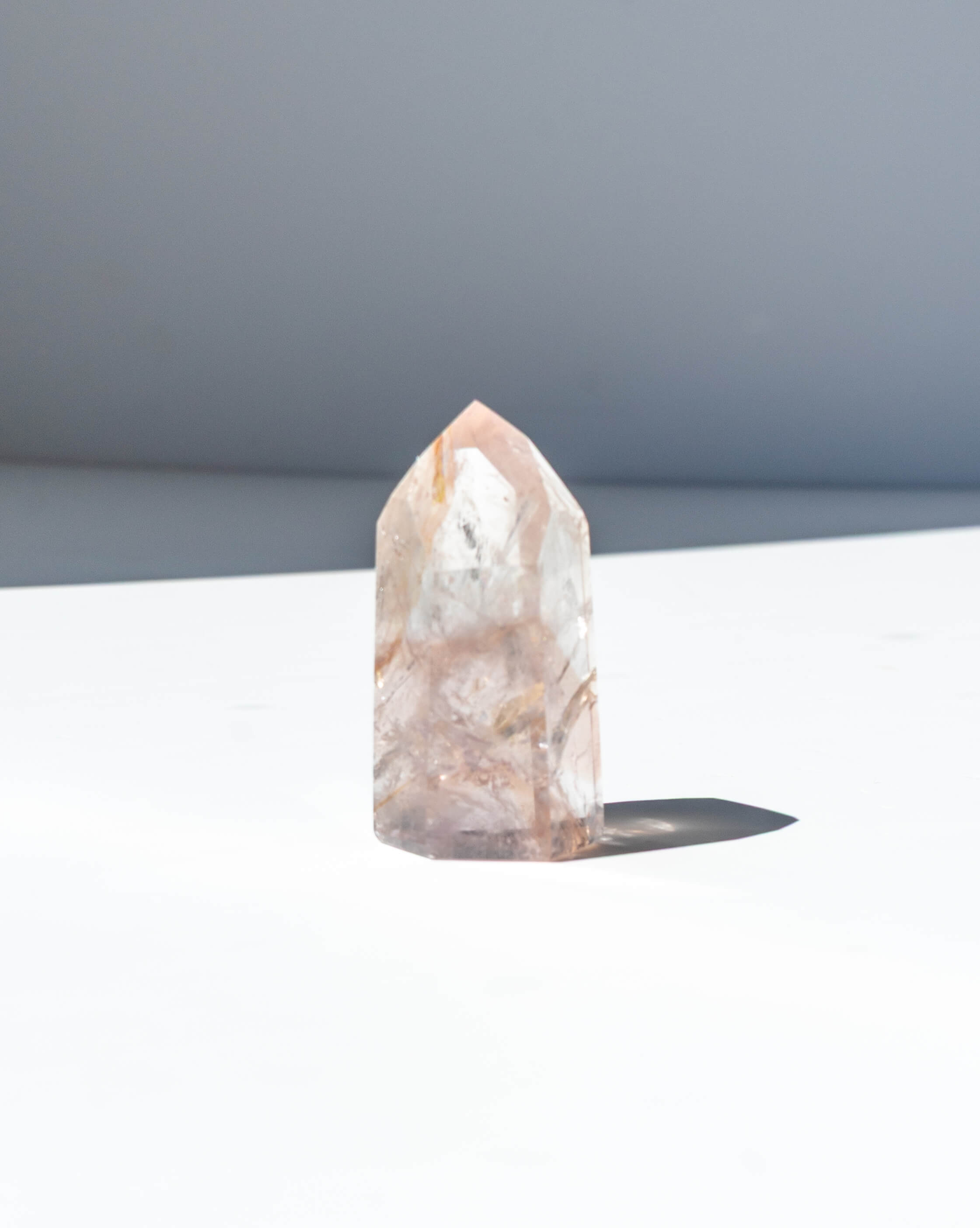 UV Reactive Phantom Powellite Amethyst Crystal Tower - 38AA