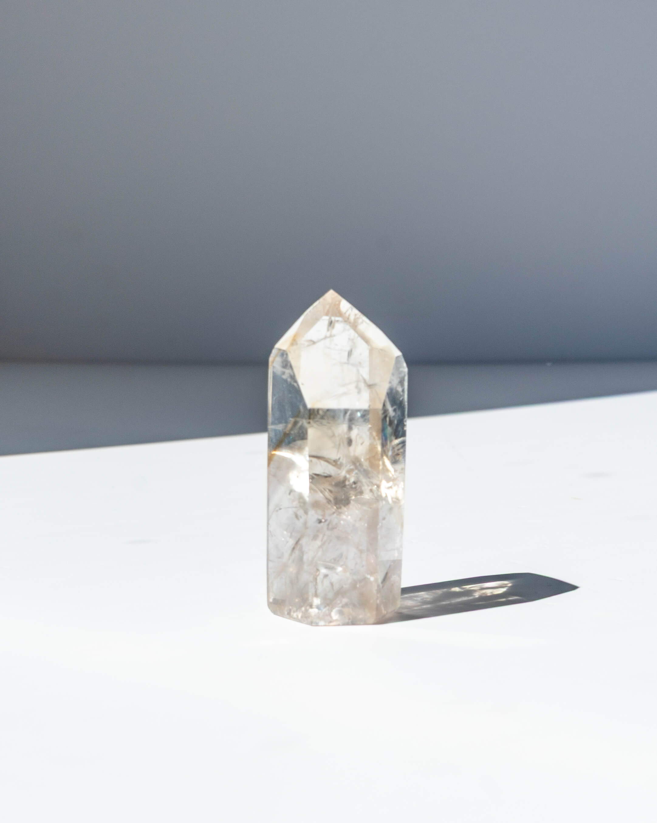 UV Reactive Phantom Powellite Amethyst Crystal Tower - 40AA