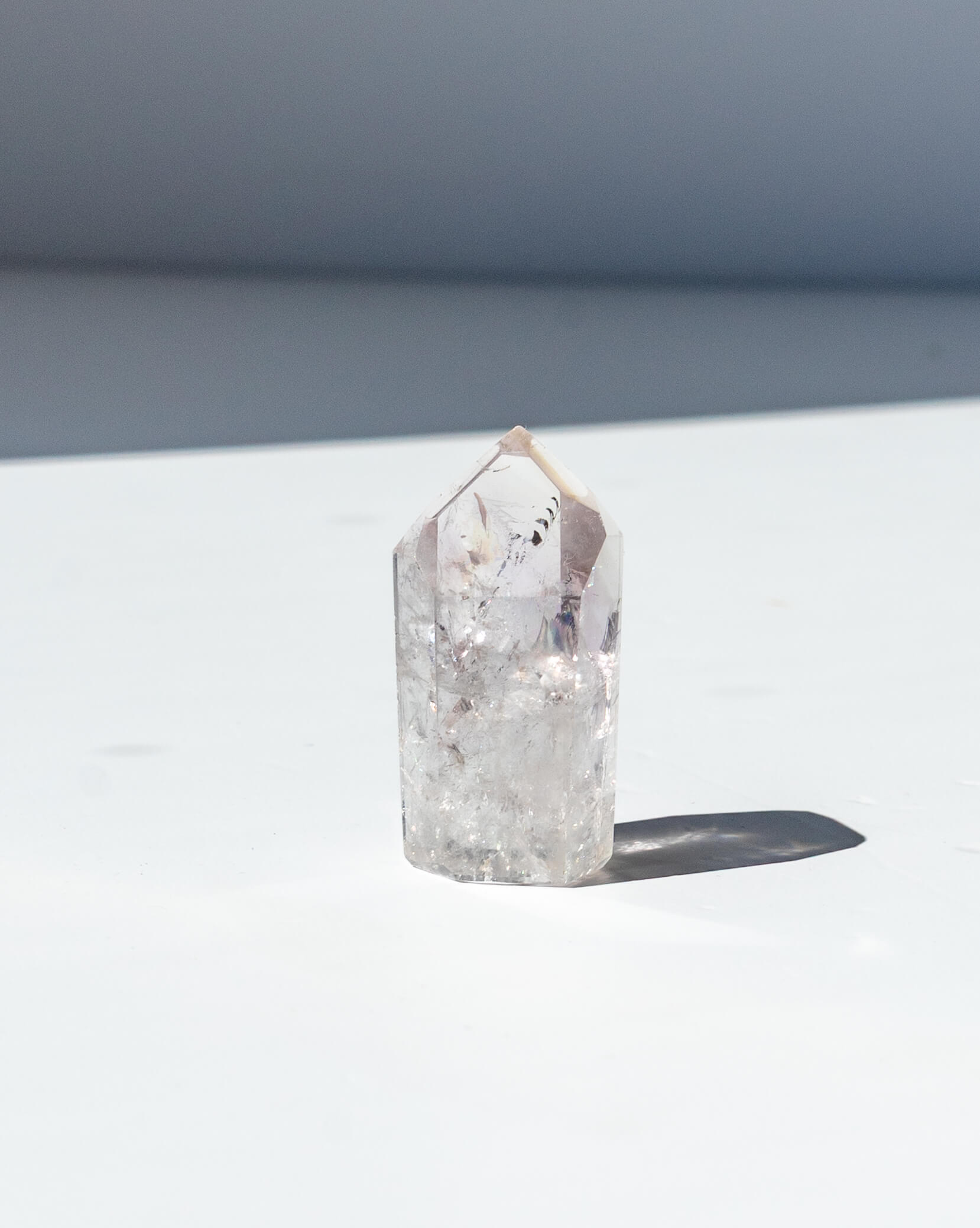 UV Reactive Phantom Powellite Amethyst Crystal Tower - 12