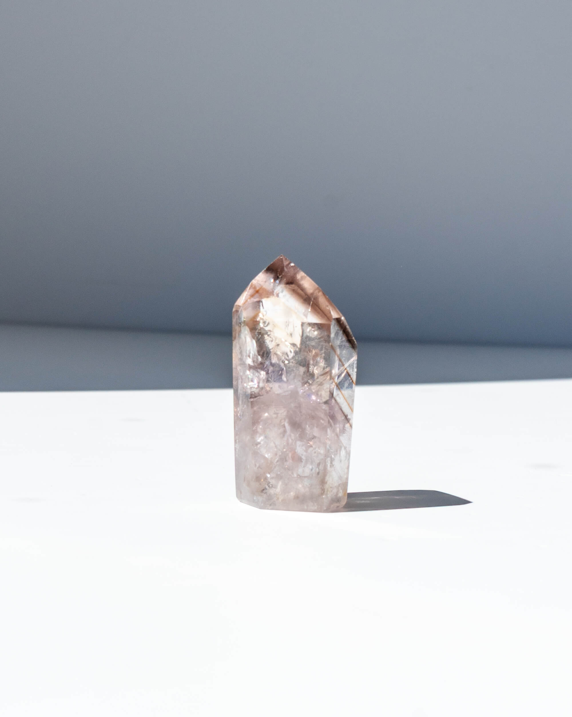 UV Reactive Phantom Powellite Amethyst Crystal Tower - 27A