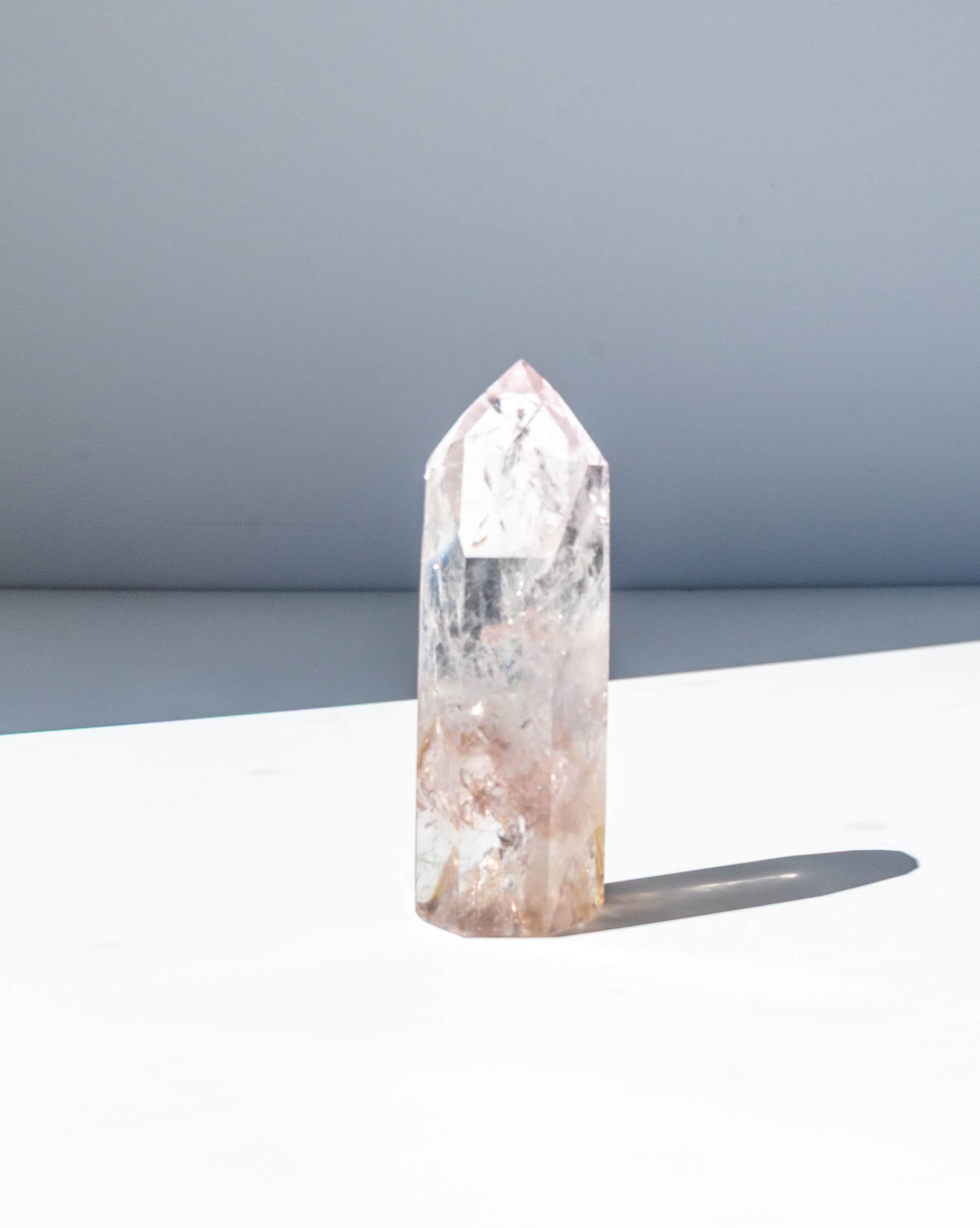 UV Reactive Phantom Powellite Amethyst Crystal Tower - 60AA
