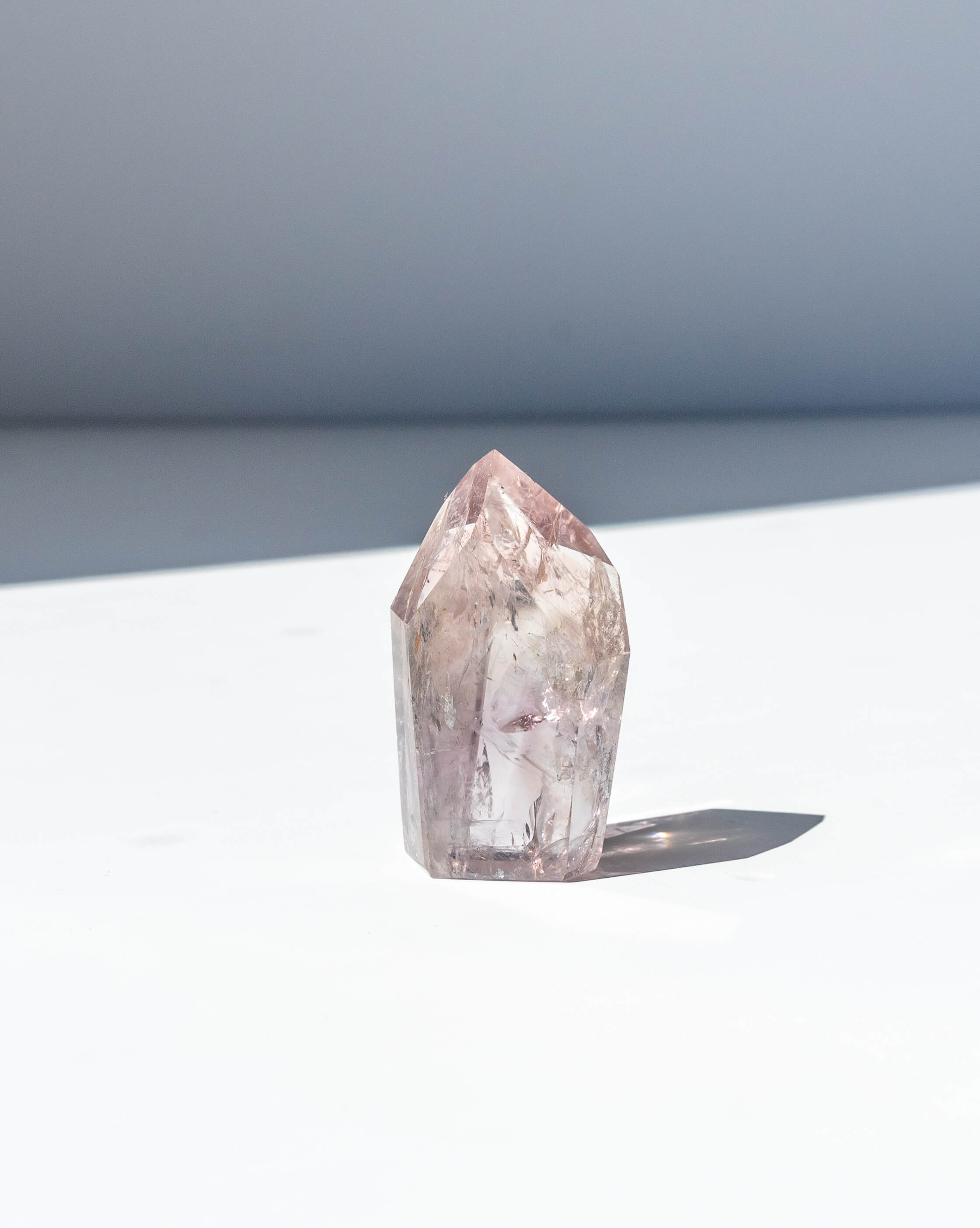 UV Reactive Phantom Powellite Amethyst Crystal Tower - 27C