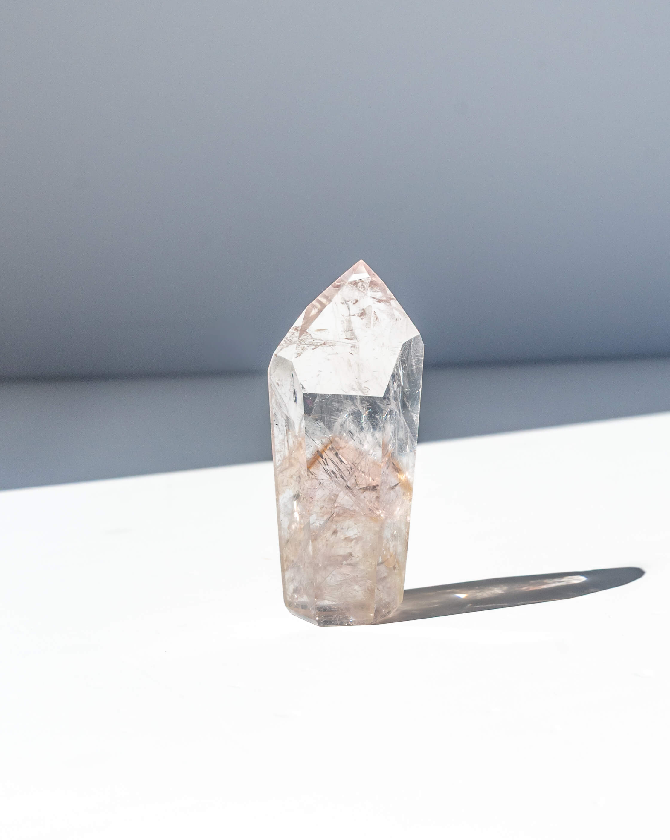UV Reactive Phantom Powellite Amethyst Crystal Tower - 34
