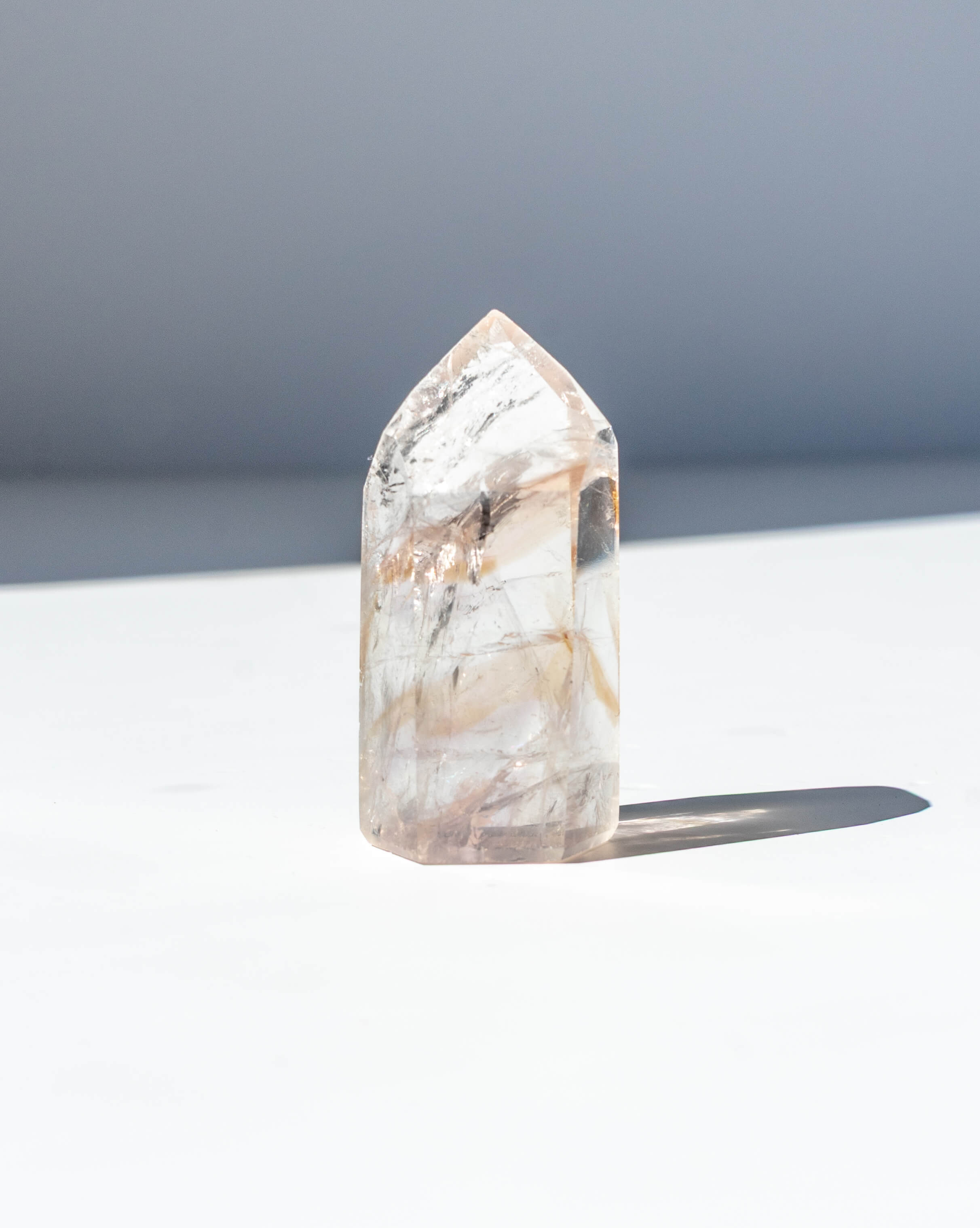 UV Reactive Phantom Powellite Amethyst Crystal Tower - 27
