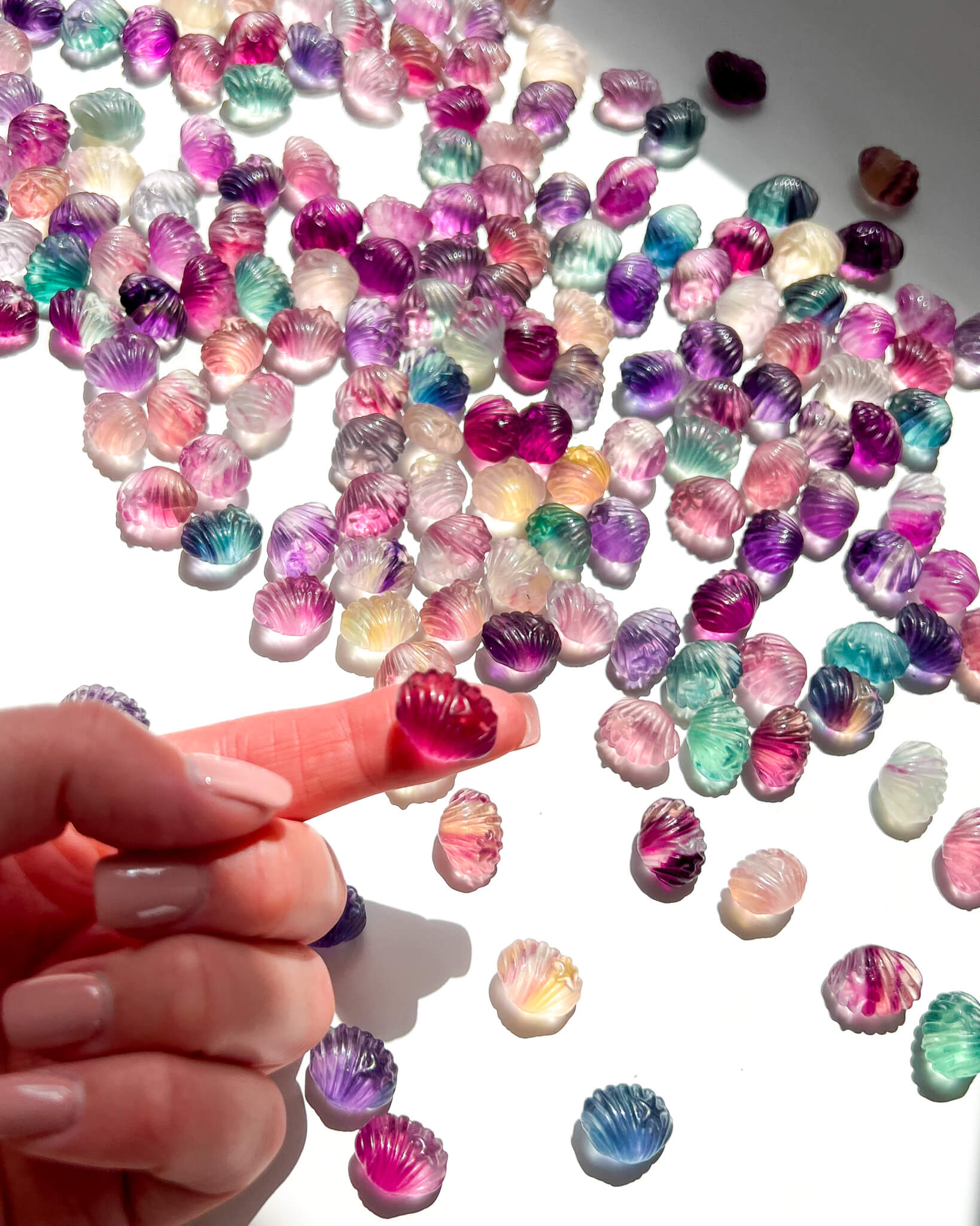 Rainbow Fluorite Mini Seashell Healing Crystal