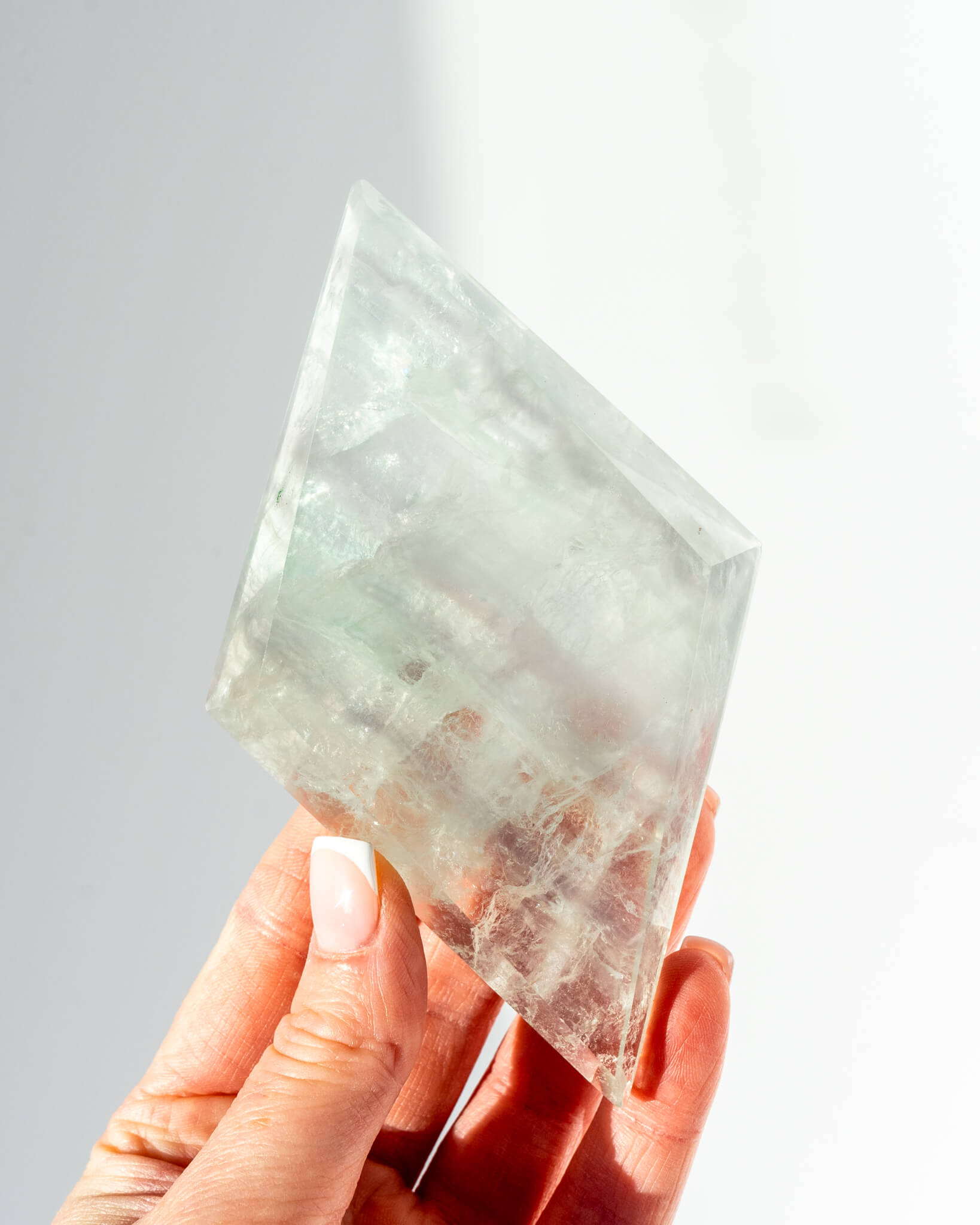 Lavender Fluorite Diamond on Stand Healing Crystal