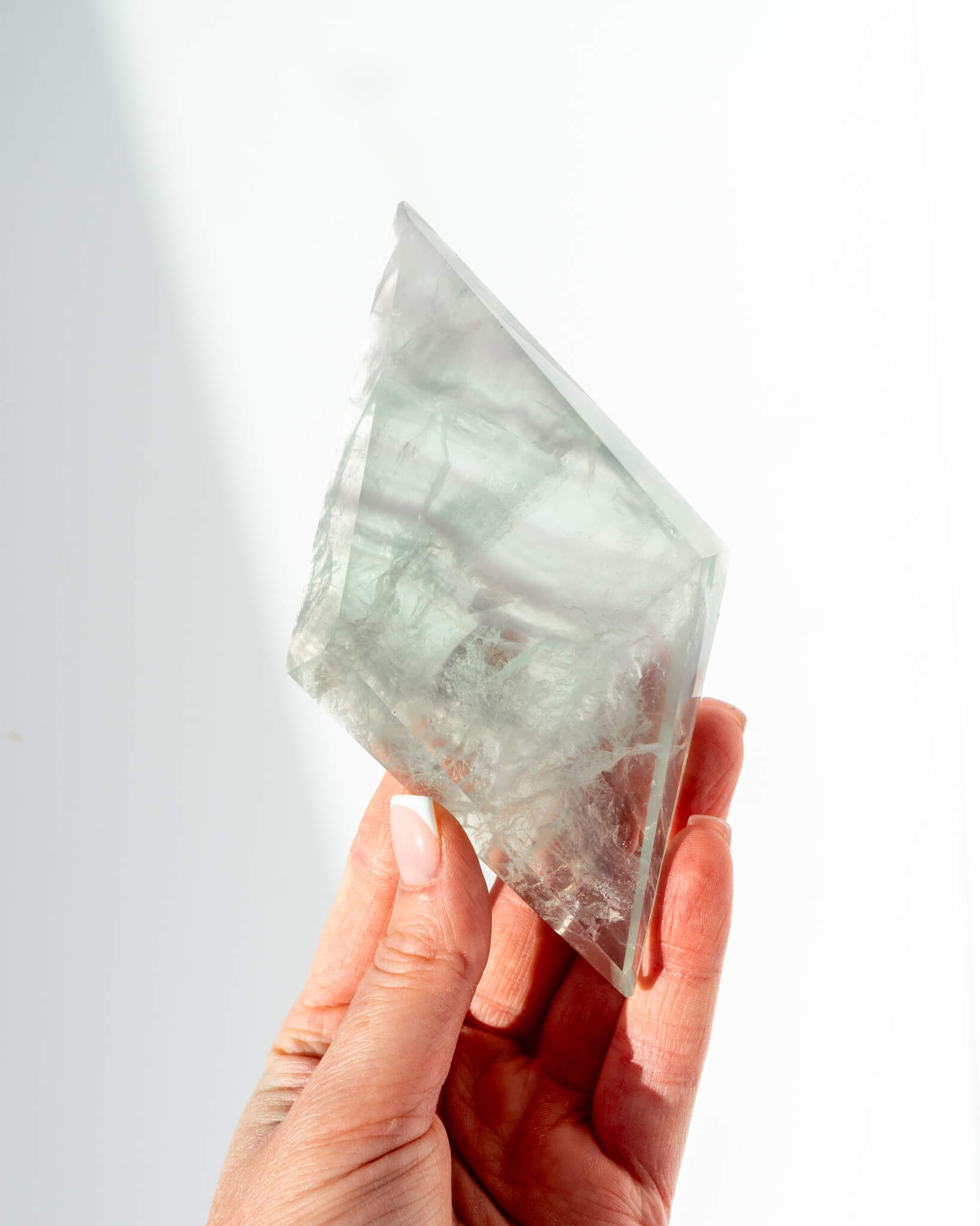 Lavender Fluorite Diamond on Stand Healing Crystal