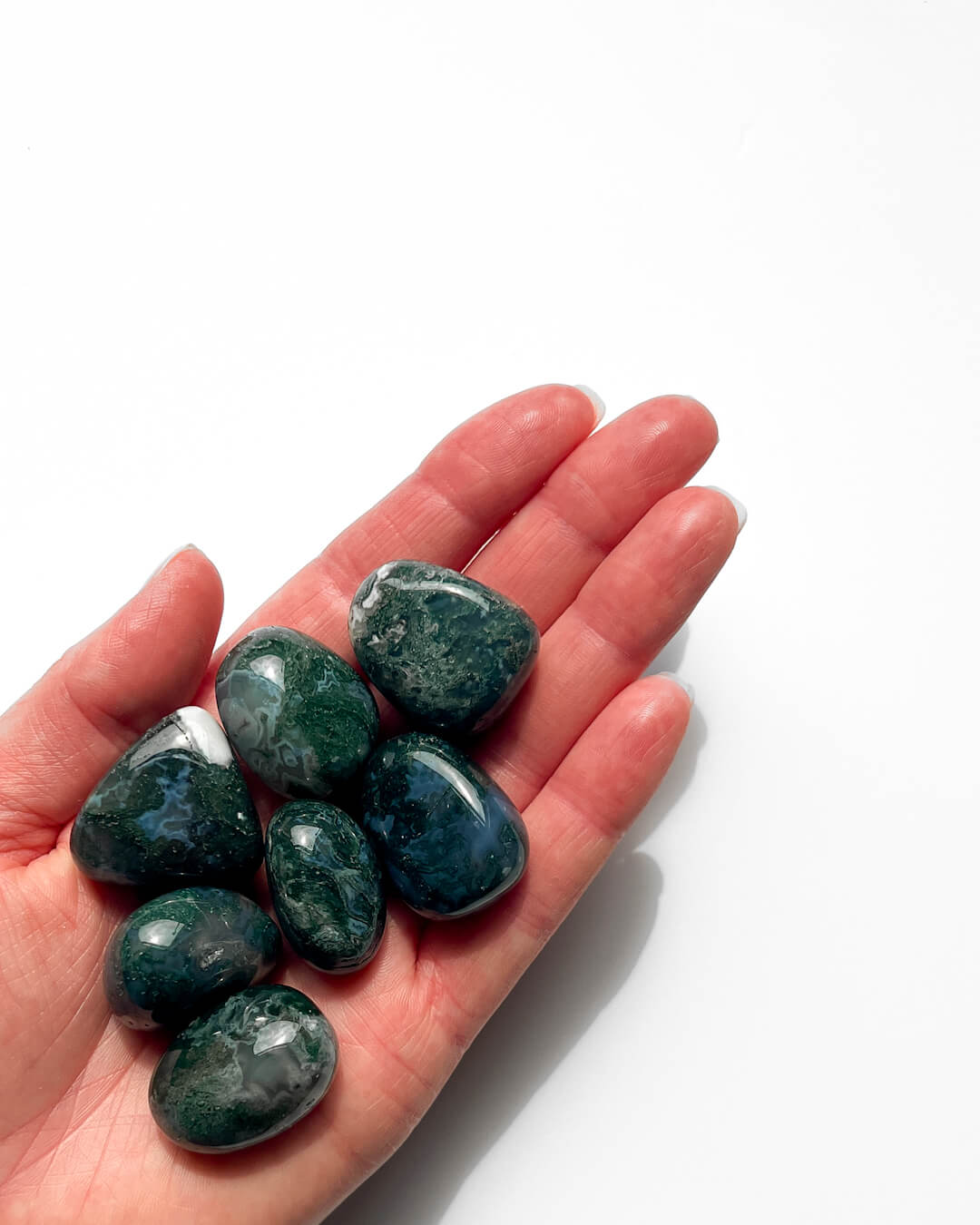 Moss Agate Tumble Stone Healing Crystal