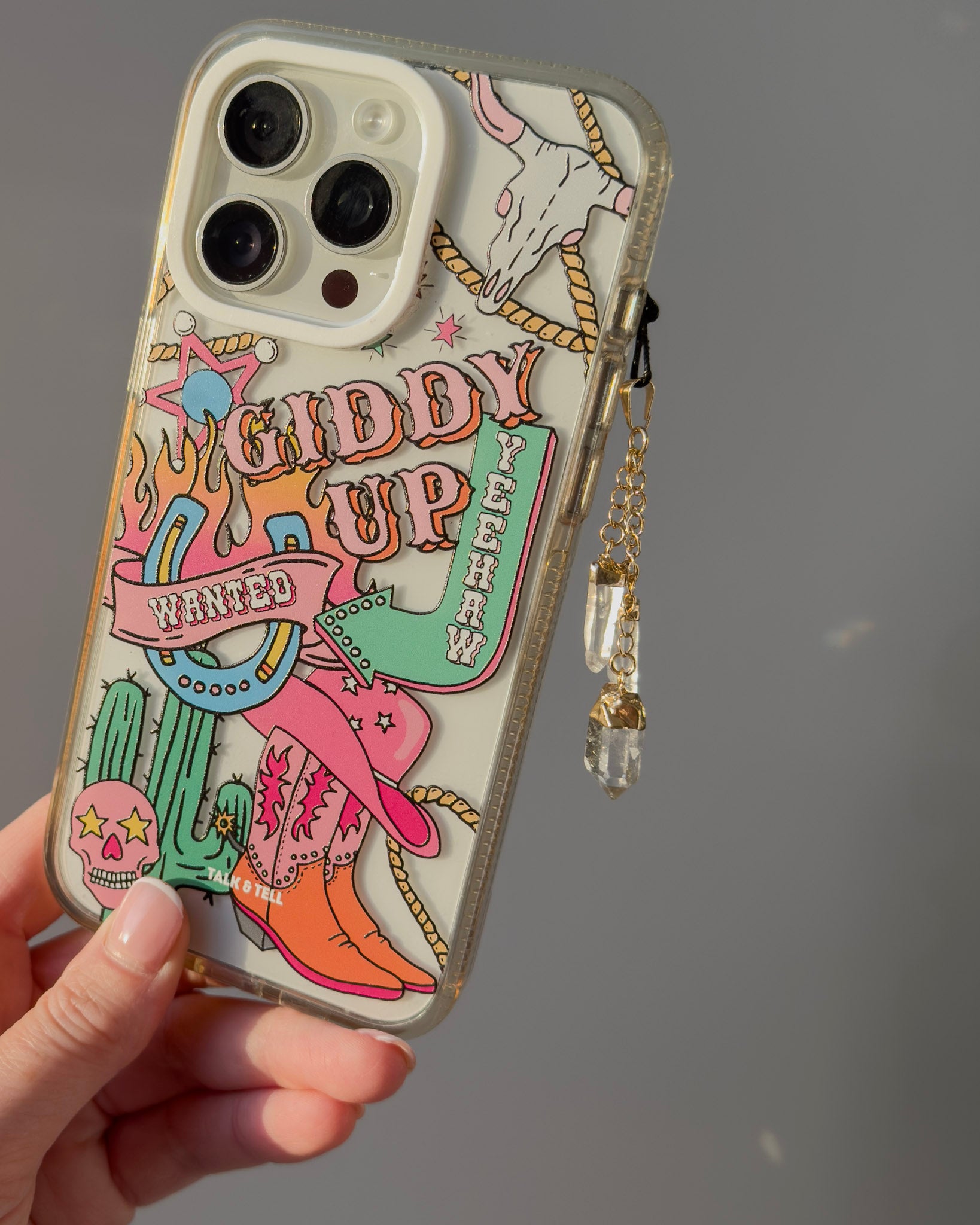 Quartz Crystal Gold key/Phone Charm