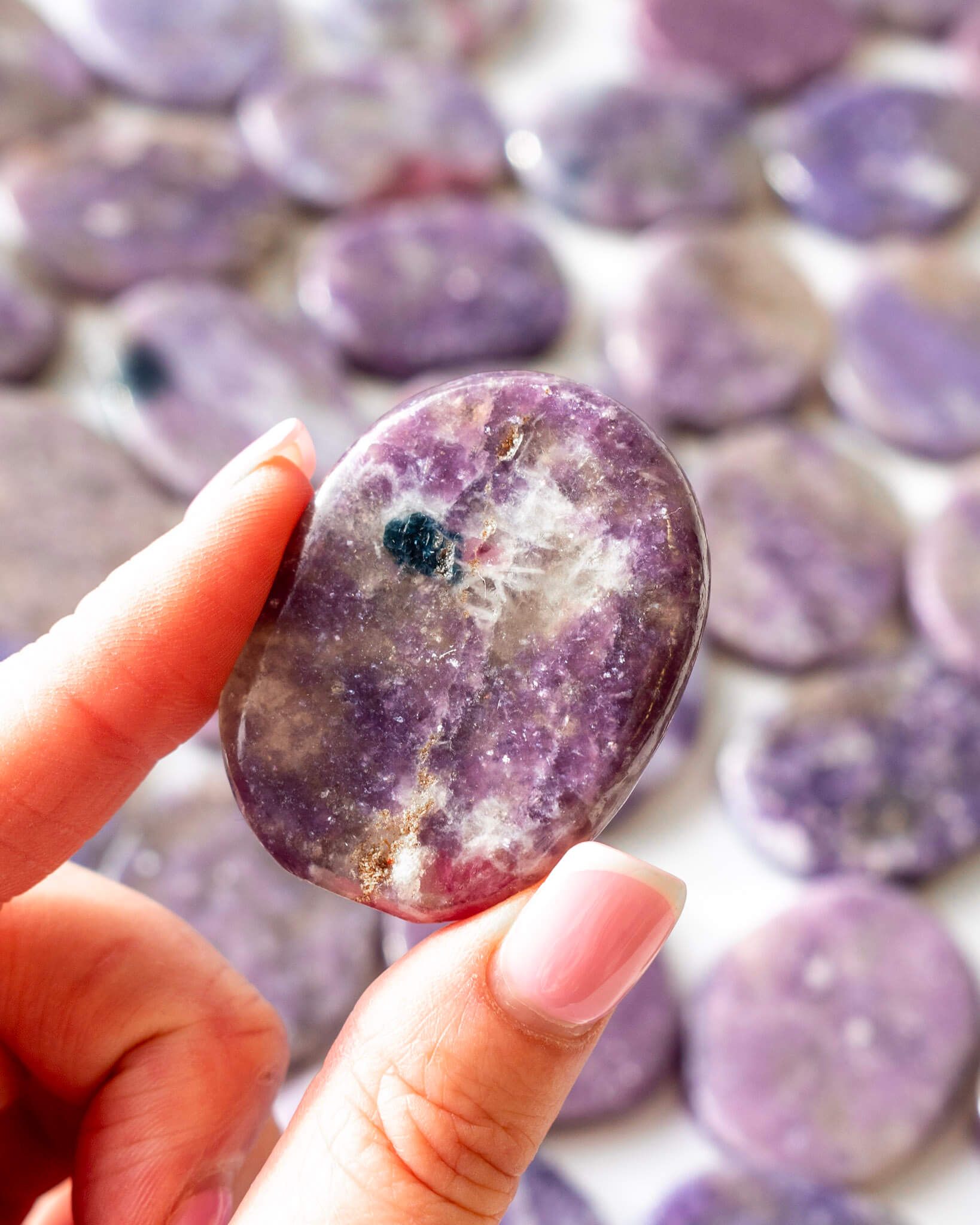 Lepidolite Worry Stone Healing Crystal