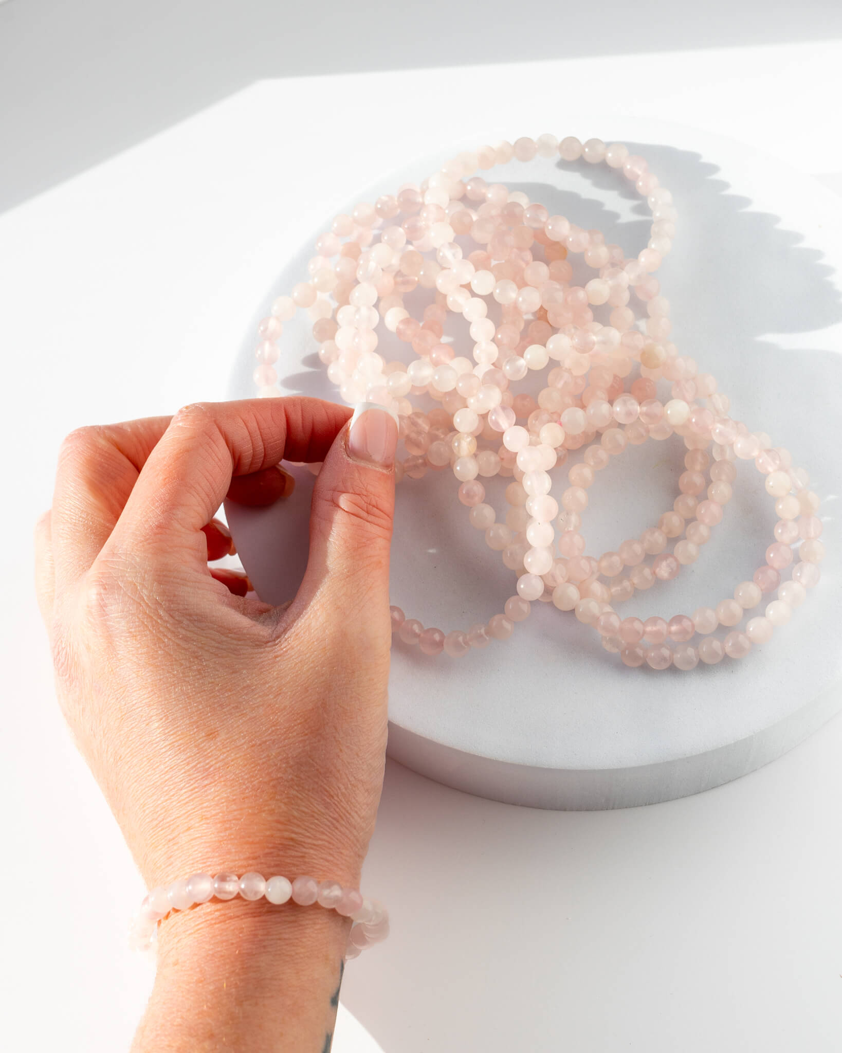 Rose Quartz 6mm Bead Bracelet Healing Crystal