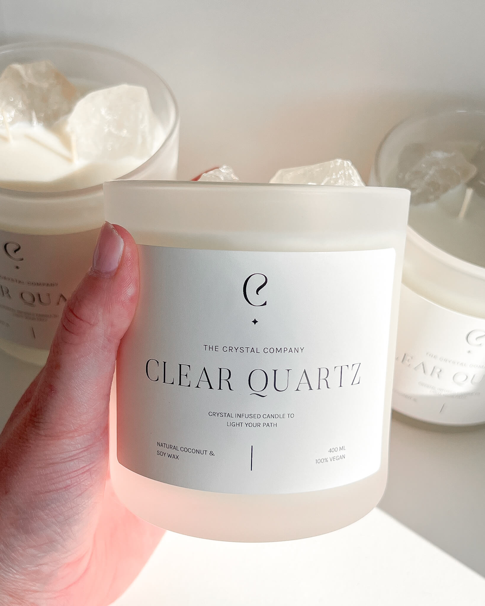 Clear Quartz Crystal Candle Healing Crystal