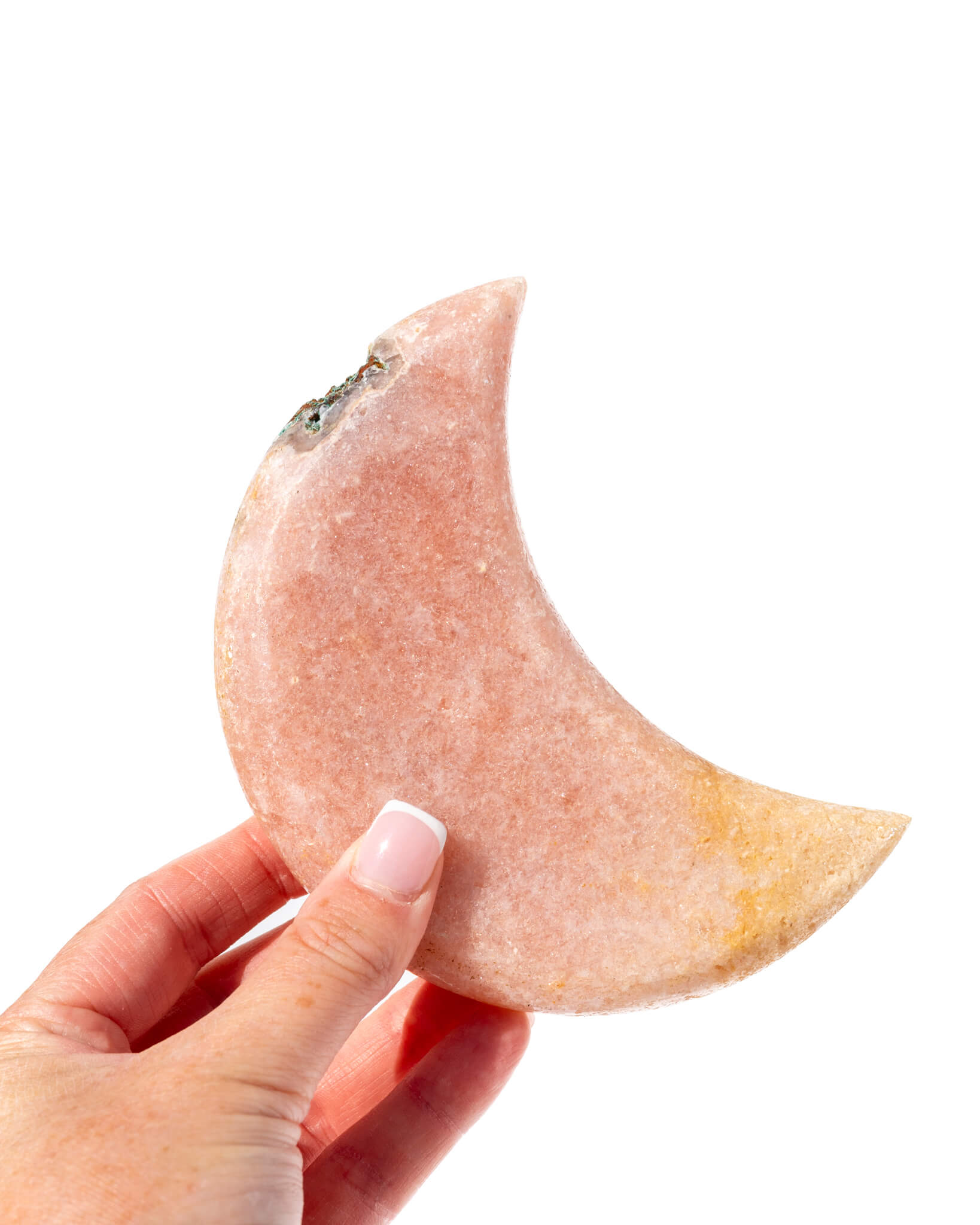 Pink Amethyst Moon on Stand - 80