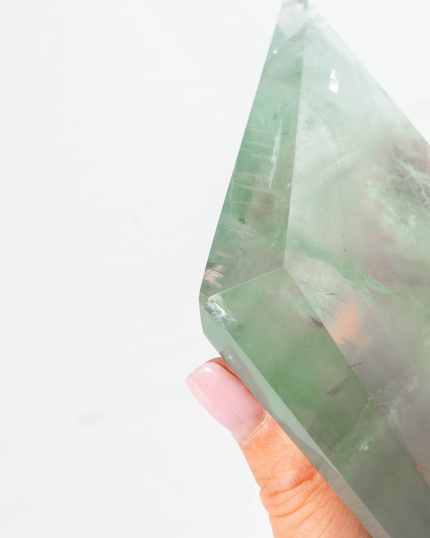 Fluorite Diamond on Silver Stand Healing Crystal