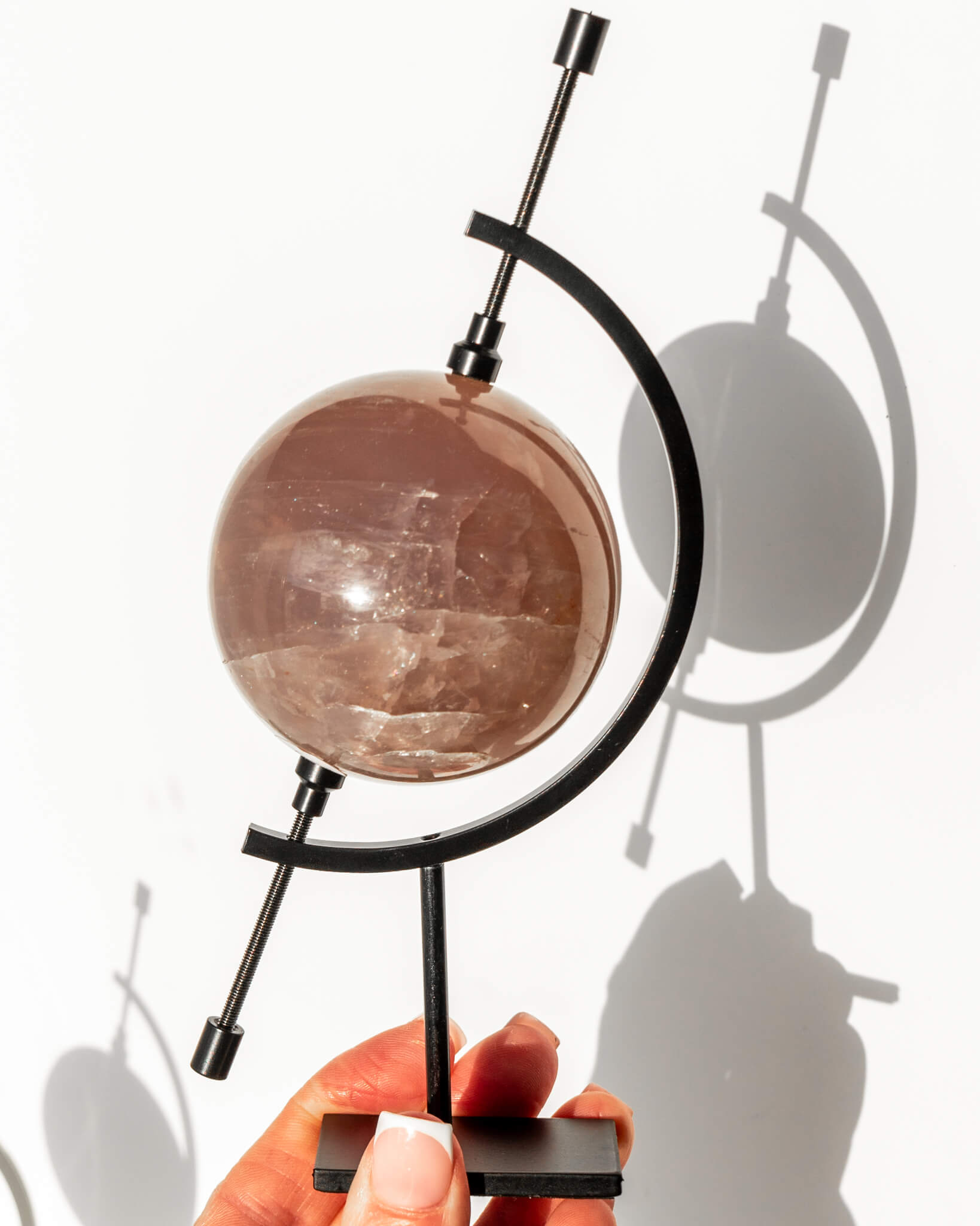 Globe Calliper Sphere Stand Healing Crystal
