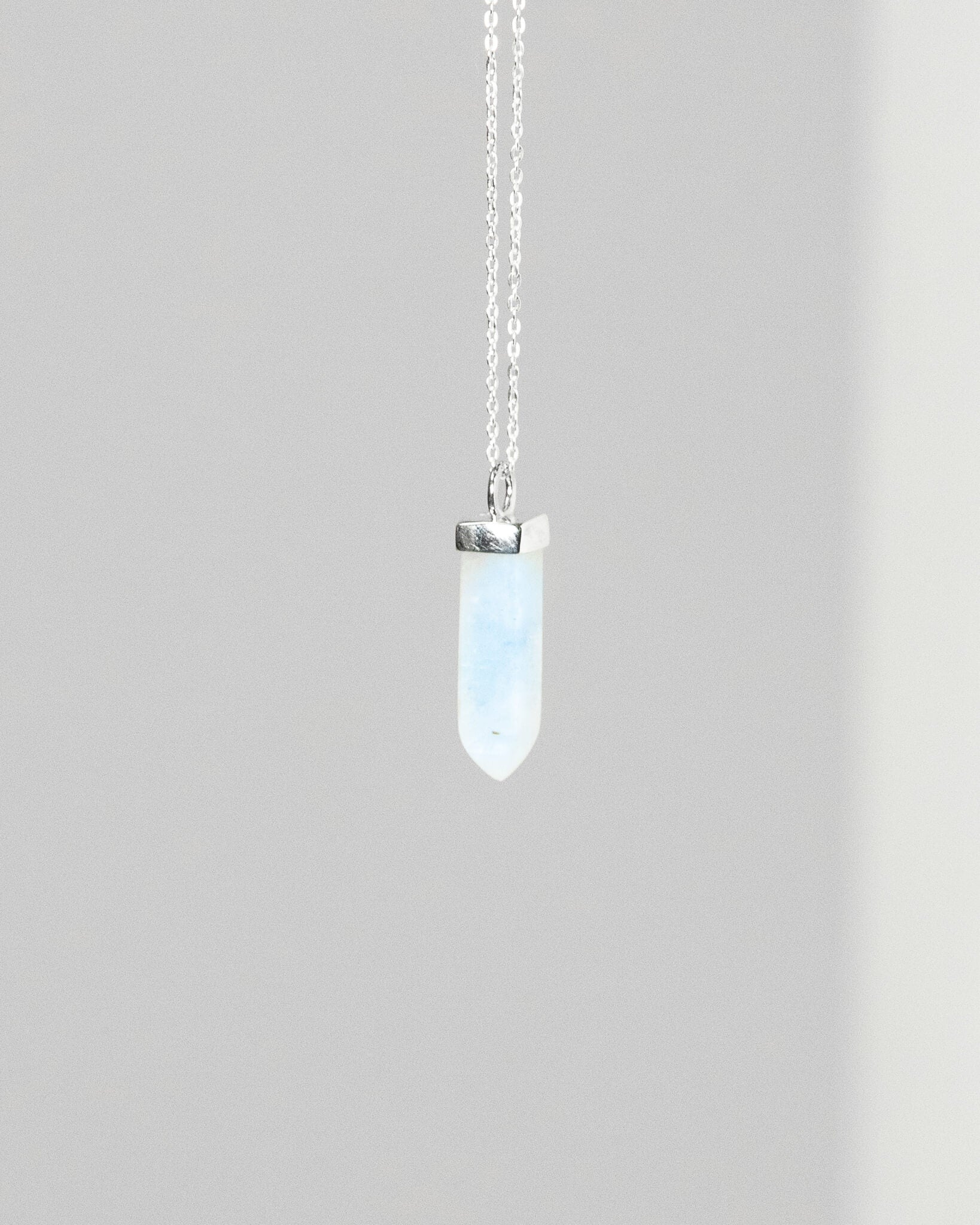Rainbow Moonstone Pendant 925 Sterling Silver Crystal Necklace Healing Crystal
