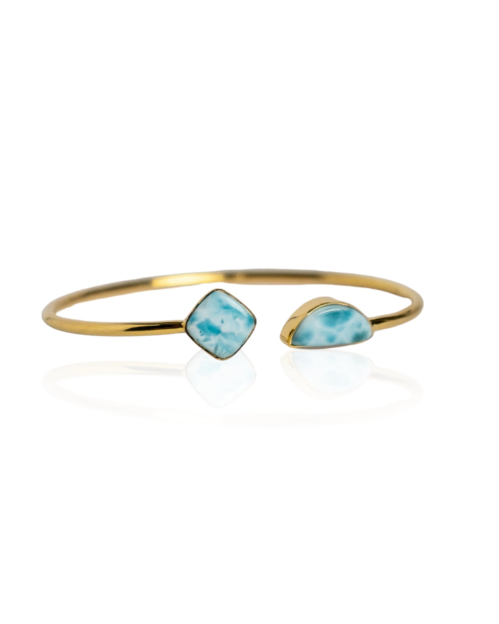 Larimar Bangle 18K Gold Vermeil Bracelet