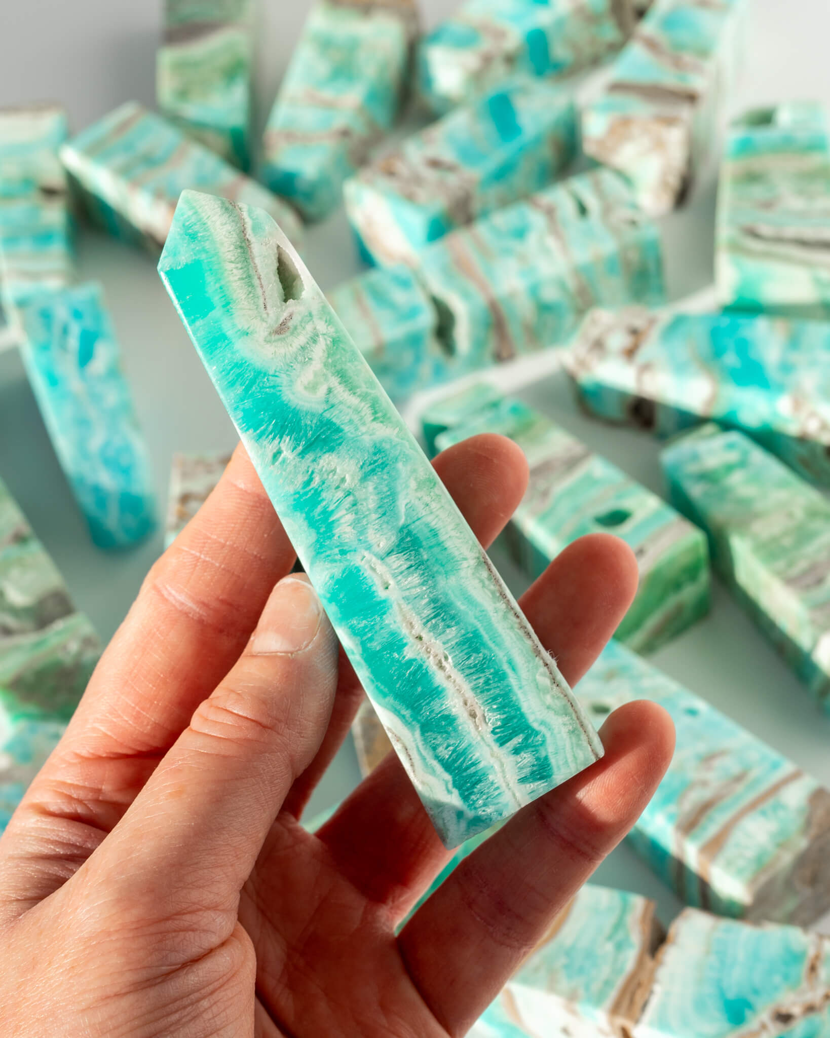 Blue Aragonite Tower Healing Crystal