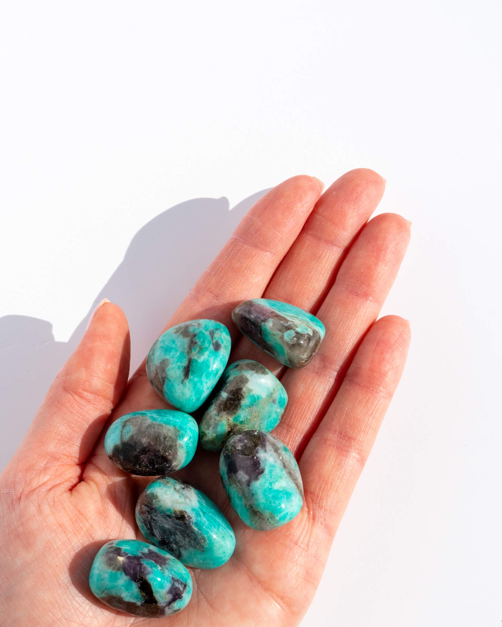 Amazonite With Mica Smoky Quartz Tumble Stone Healing Crystal