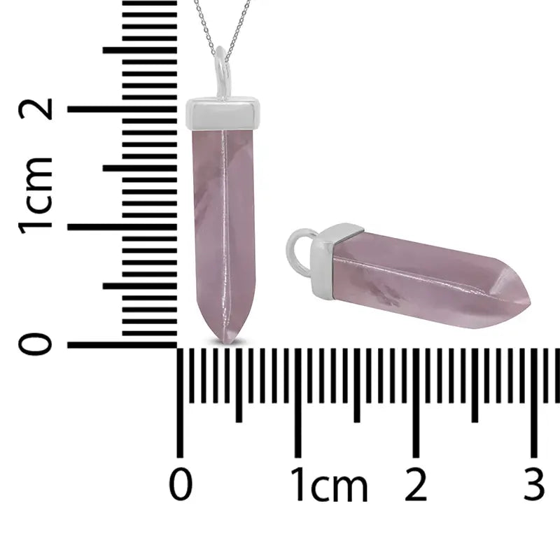 Rose Quartz Pendant 925 Sterling Silver Crystal Necklace Healing Crystal