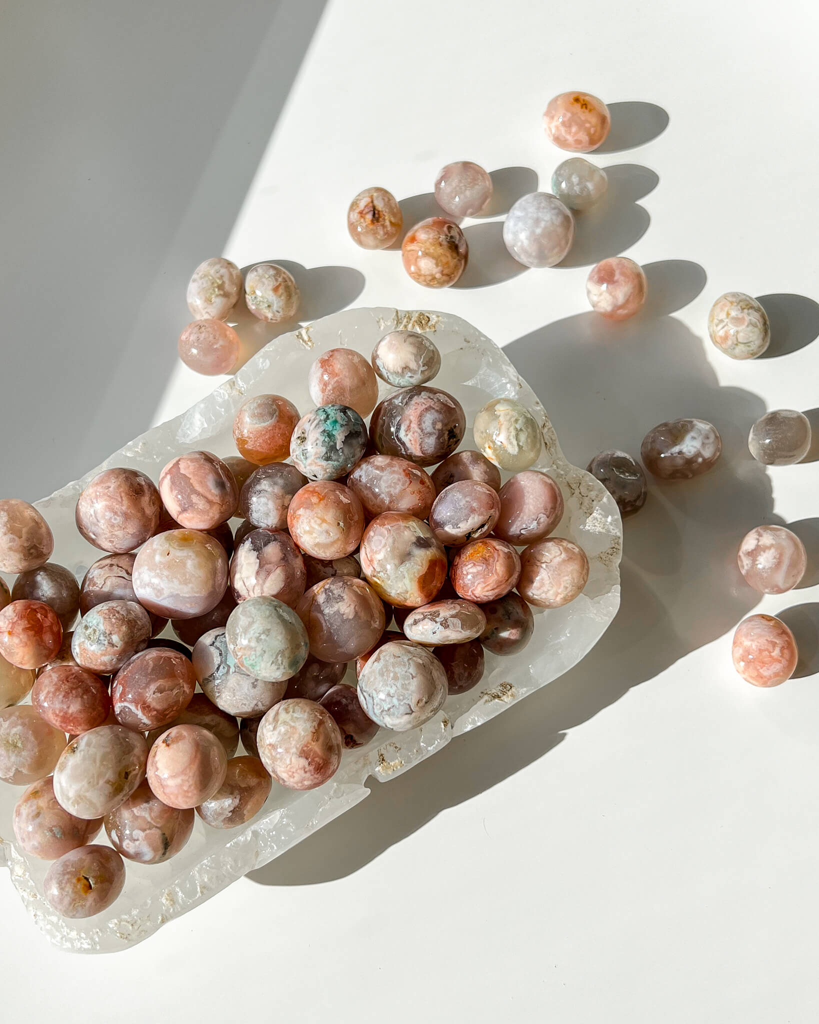 Flower agate Tumble Stone Healing Crystal