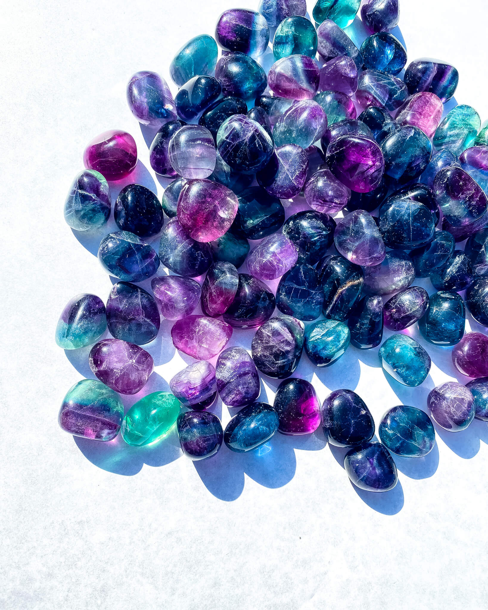 Rainbow Fluorite Tumble Stone Healing Crystal