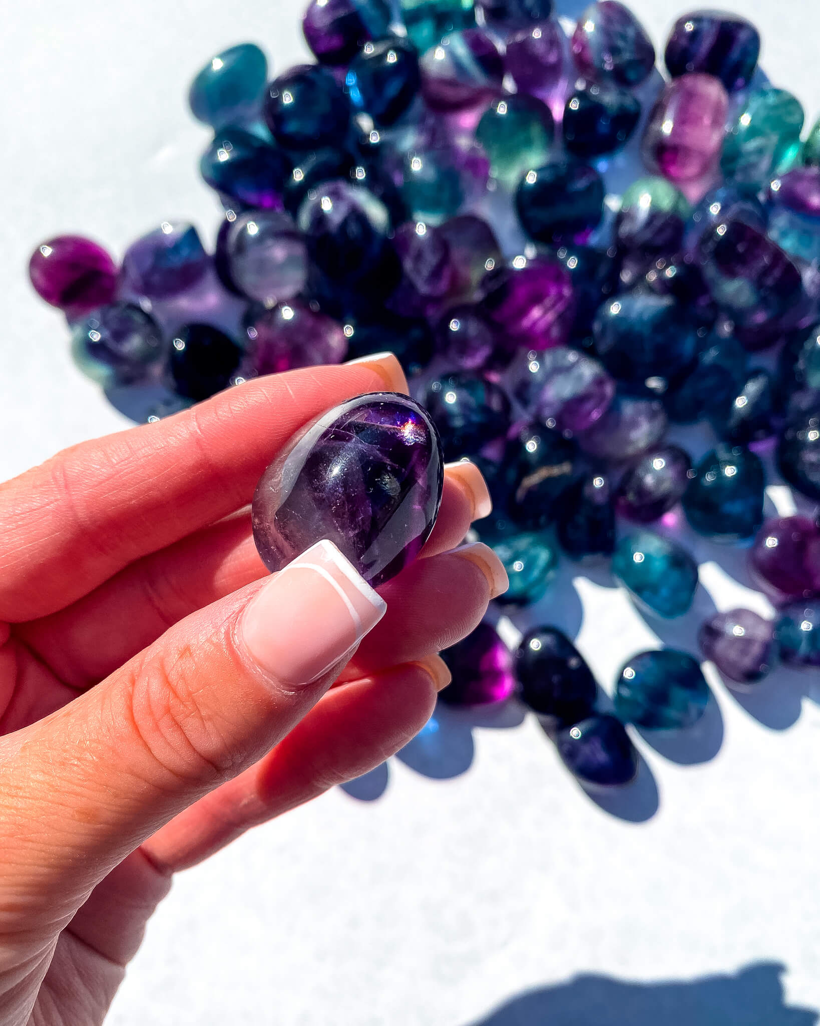 Rainbow Fluorite Tumble Stone Healing Crystal