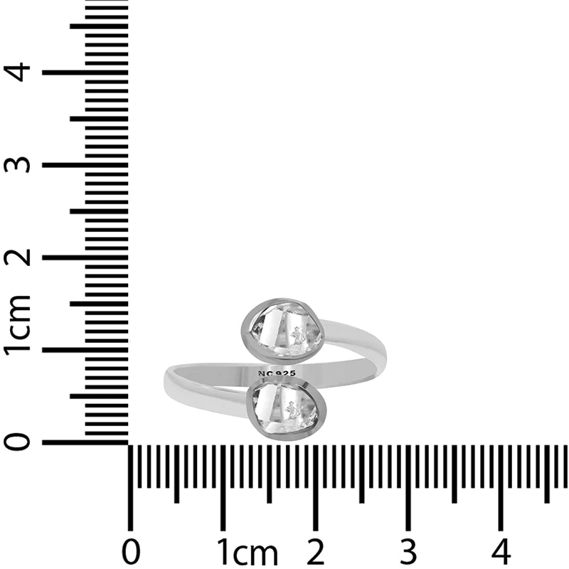 Herkimer Diamond Raw 925 Sterling Silver Ring Healing Crystal