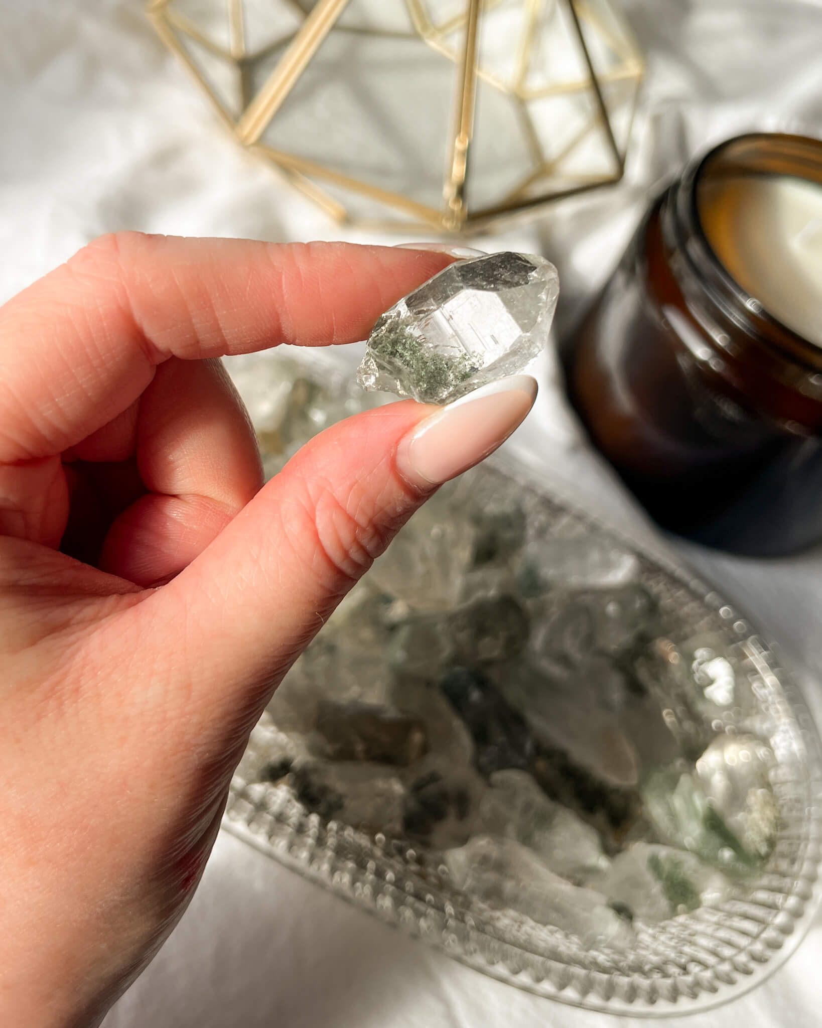 Himalayan Quartz With Chlorite Pocket Piece Healing Crystal