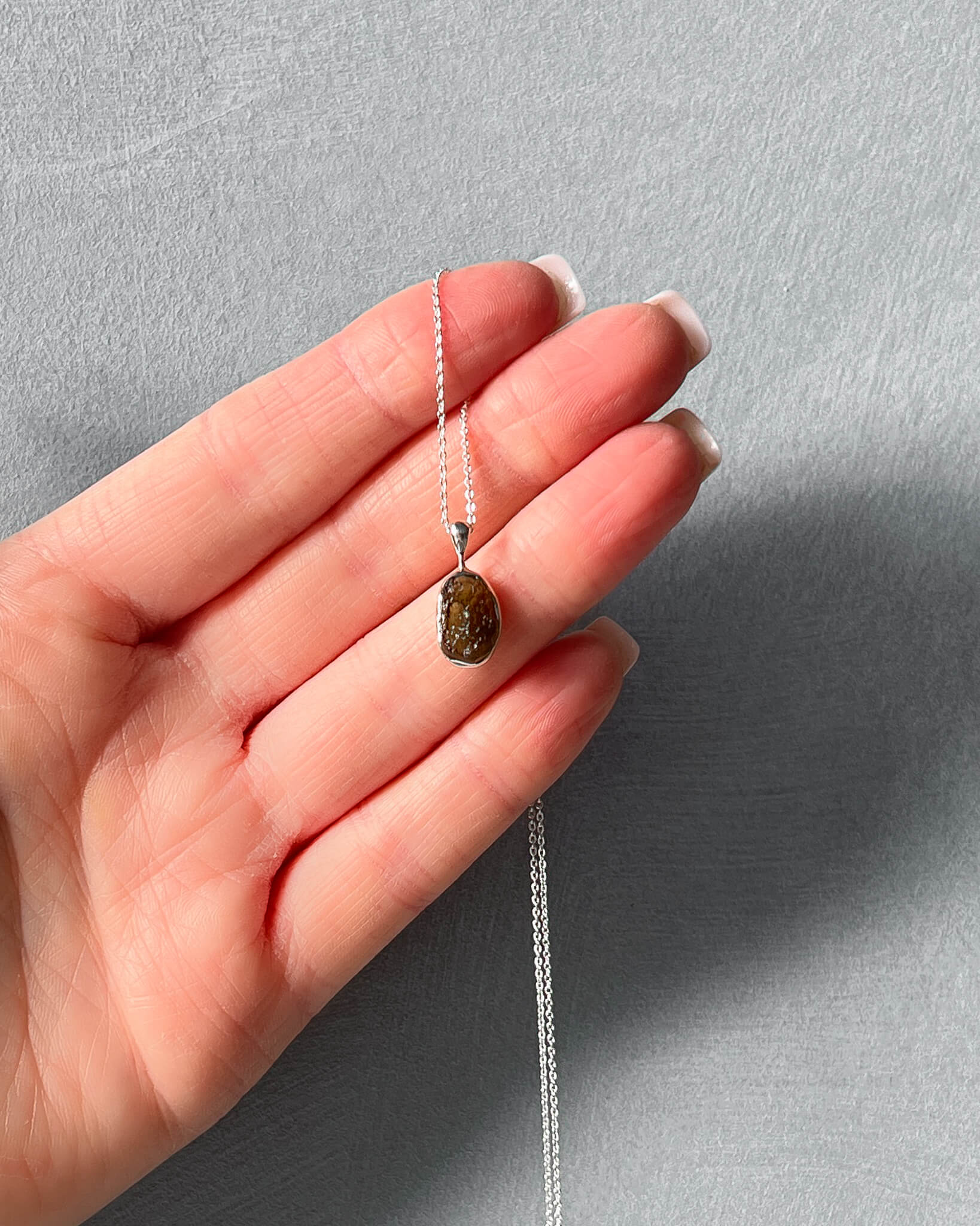 Moldavite Raw Pendant 925 Sterling Silver Crystal Necklace Healing Crystal