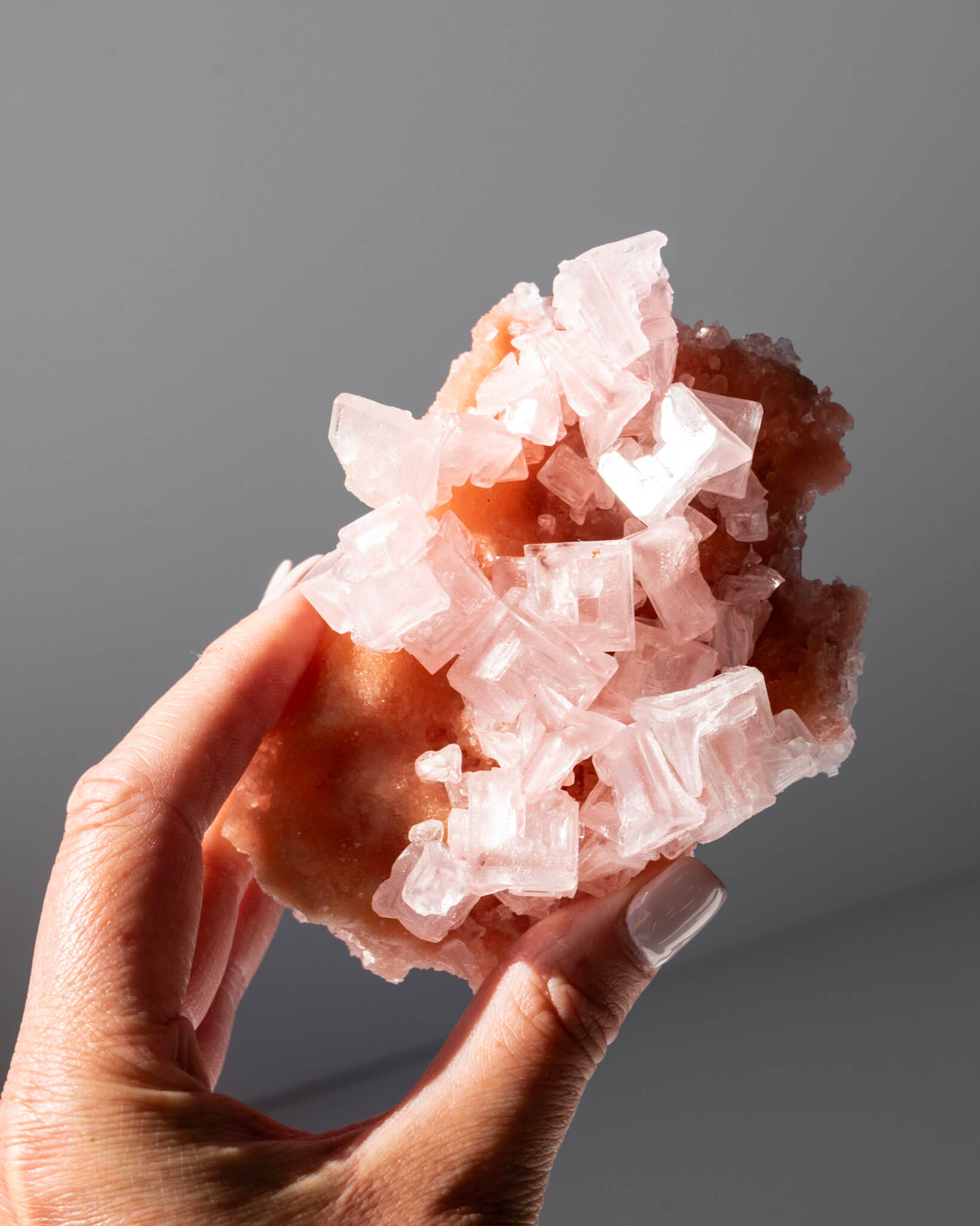 Pink Halite Cluster - 73