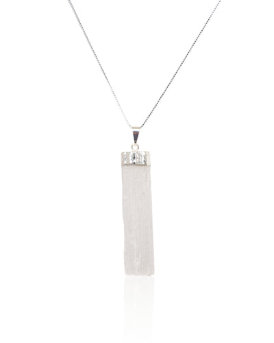 Selenite Crystal Pendant Necklace Silver (pendant only)
