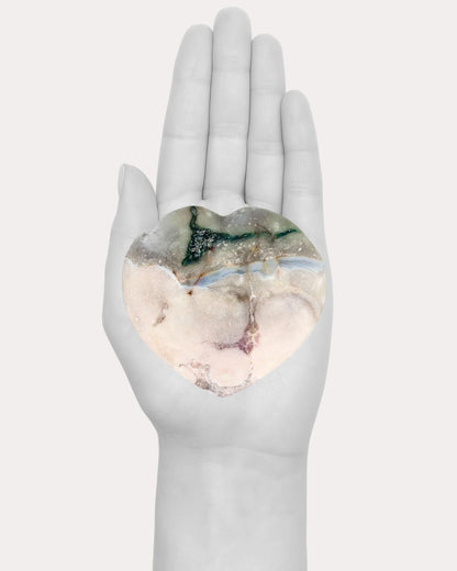 Flower Agate Heart - 20