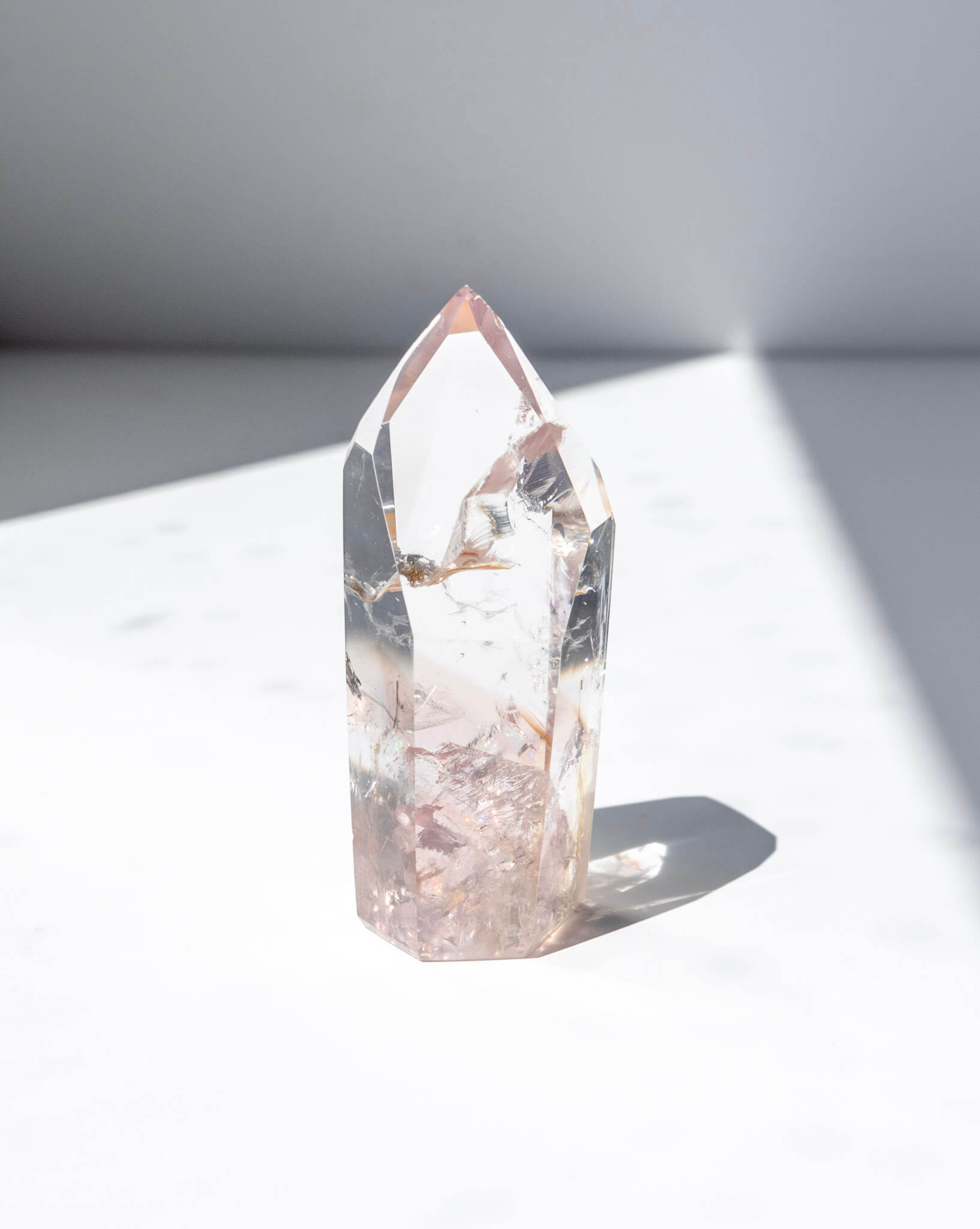 UV Reactive Phantom Powellite Amethyst Crystal Tower - 43