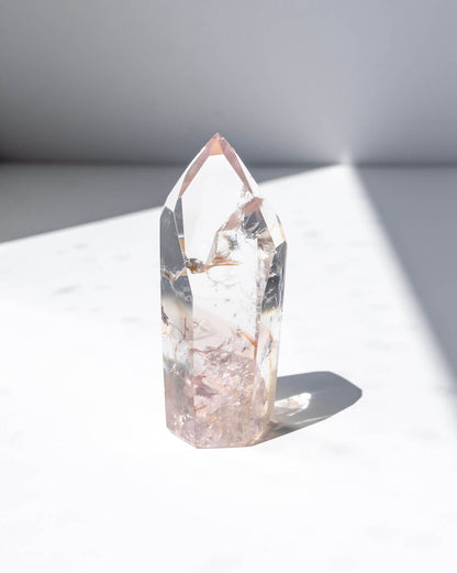 UV Reactive Phantom Powellite Amethyst Crystal Tower - 43