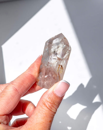 UV Reactive Phantom Powellite Amethyst Crystal Tower - 24