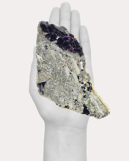 Fluorite With Pyrtie Slab - 64